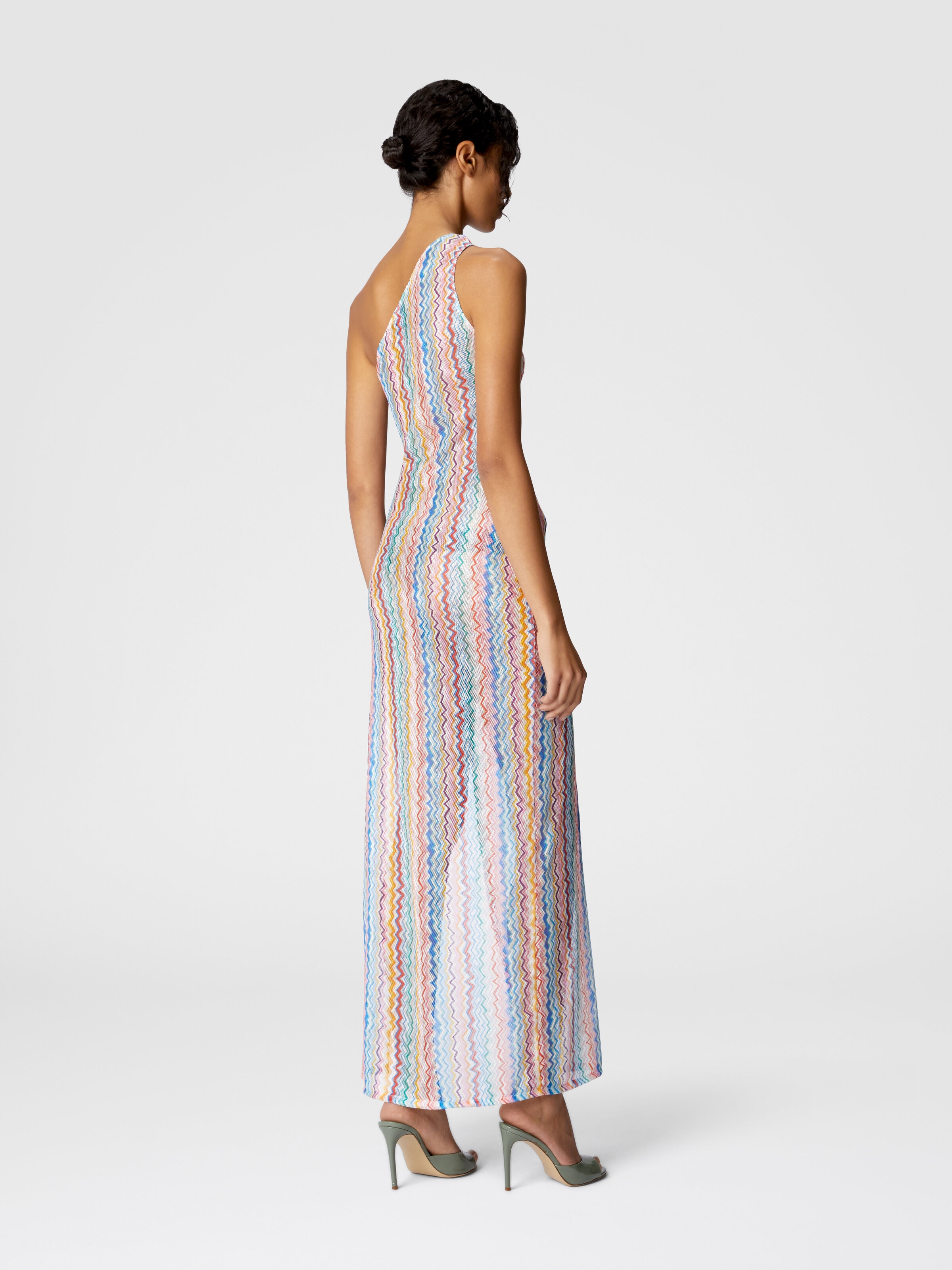 Long one-shoulder cover-up, Multicoloured  - 2