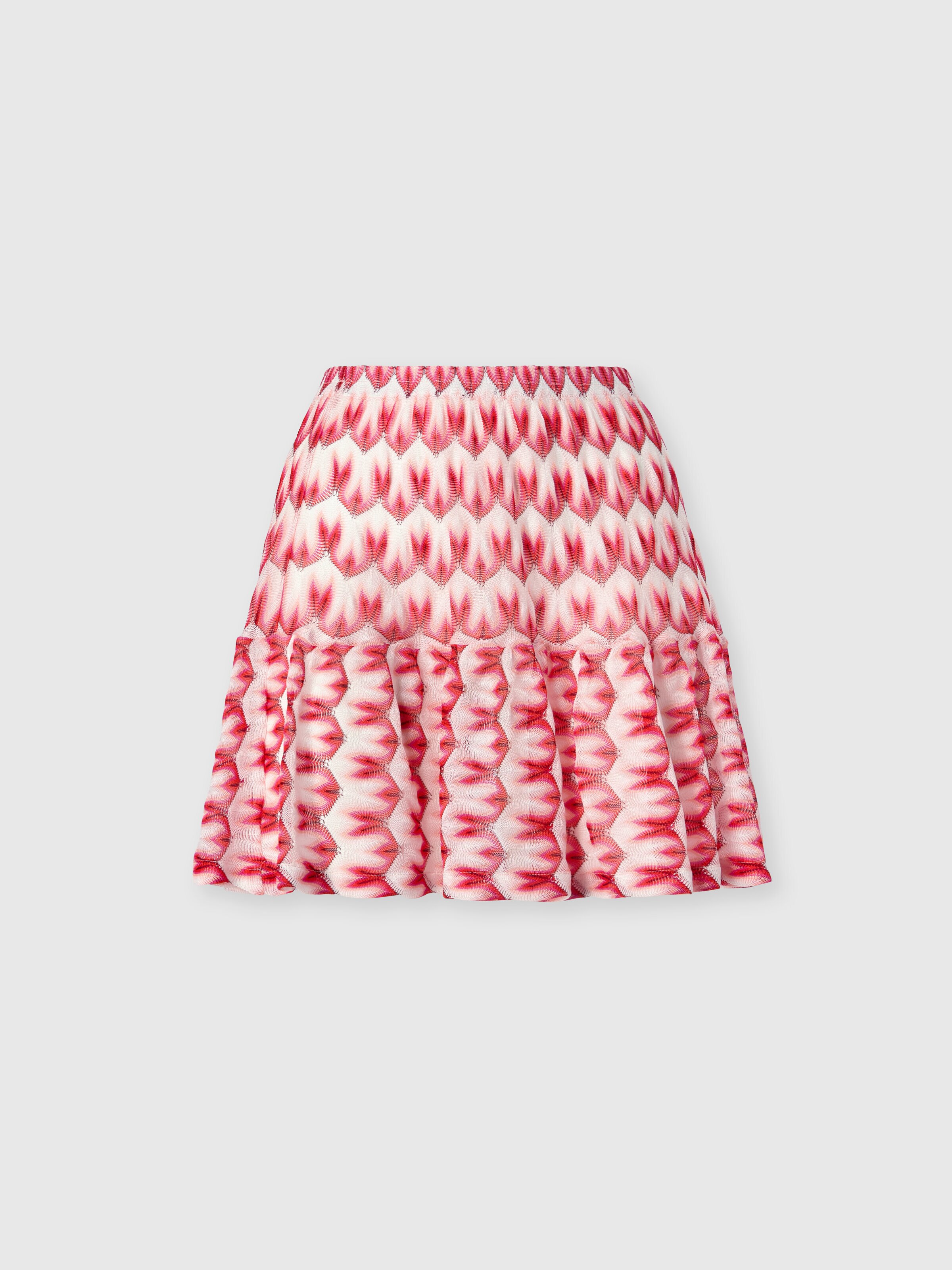 Mini skirt in floral-pattern viscose, Multicoloured  - 0