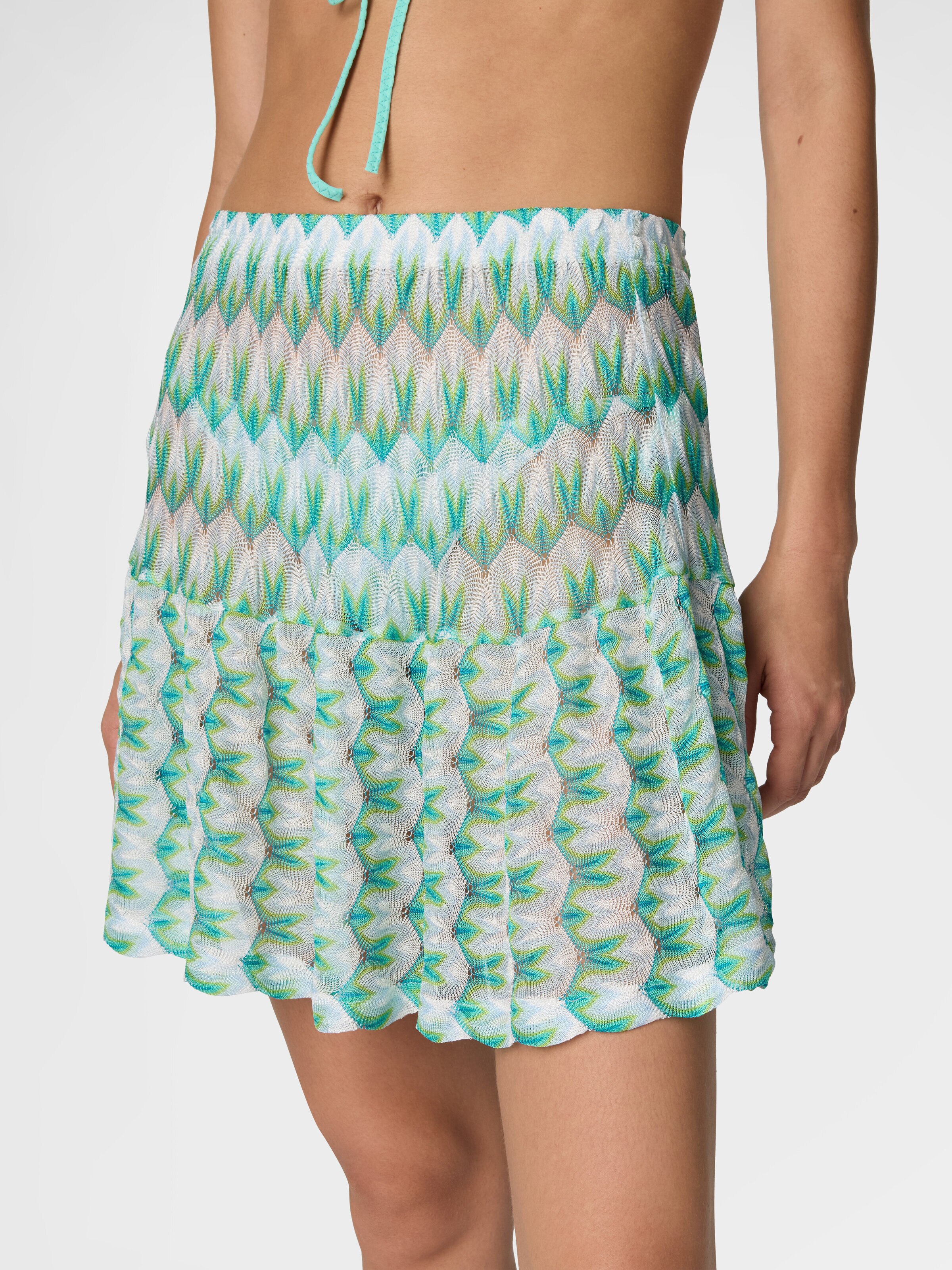 Minifalda en viscosa con estampado floral, Multicolor  - 4