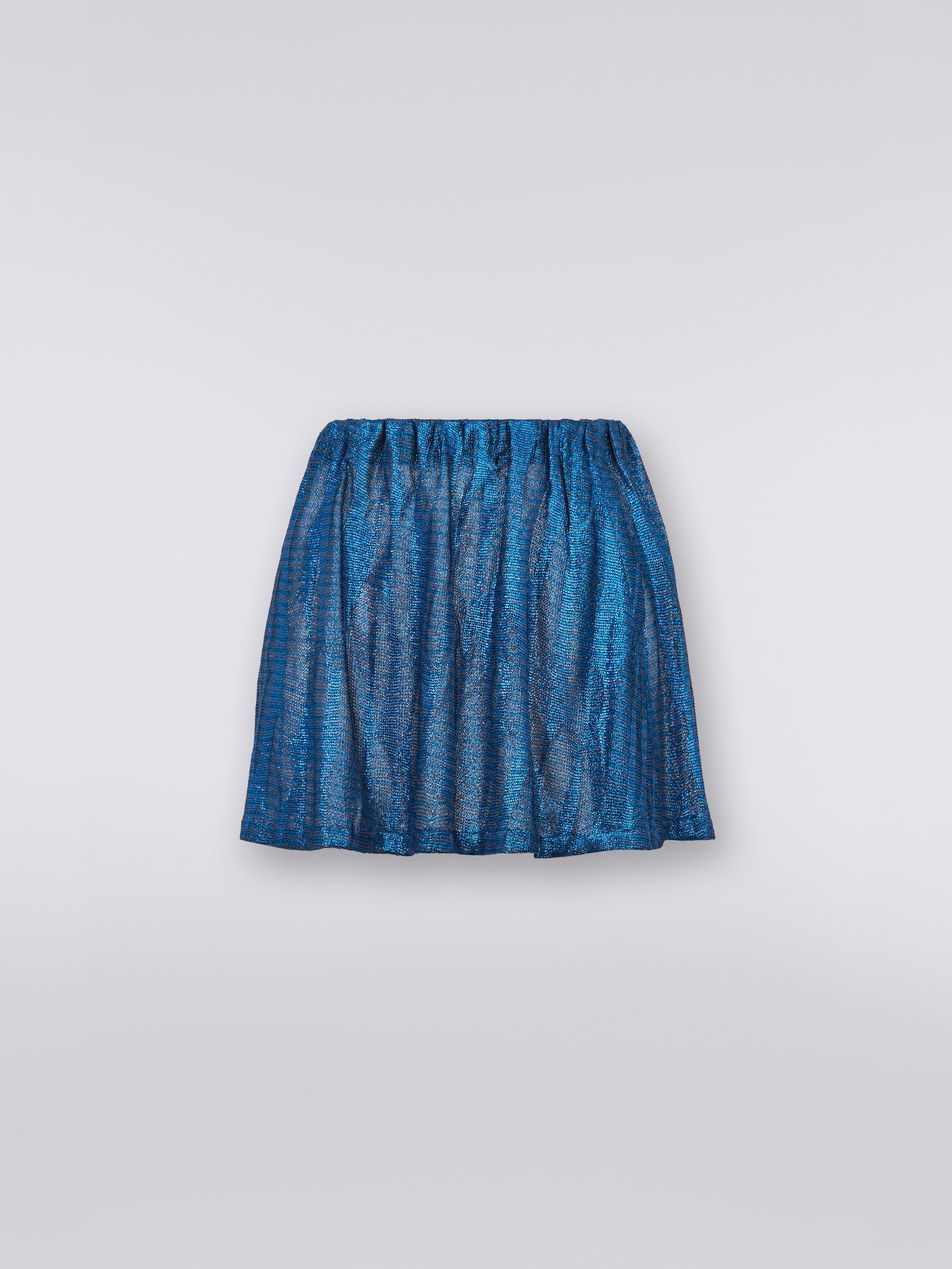 Jacquard viscose knit miniskirt, Blue - 0