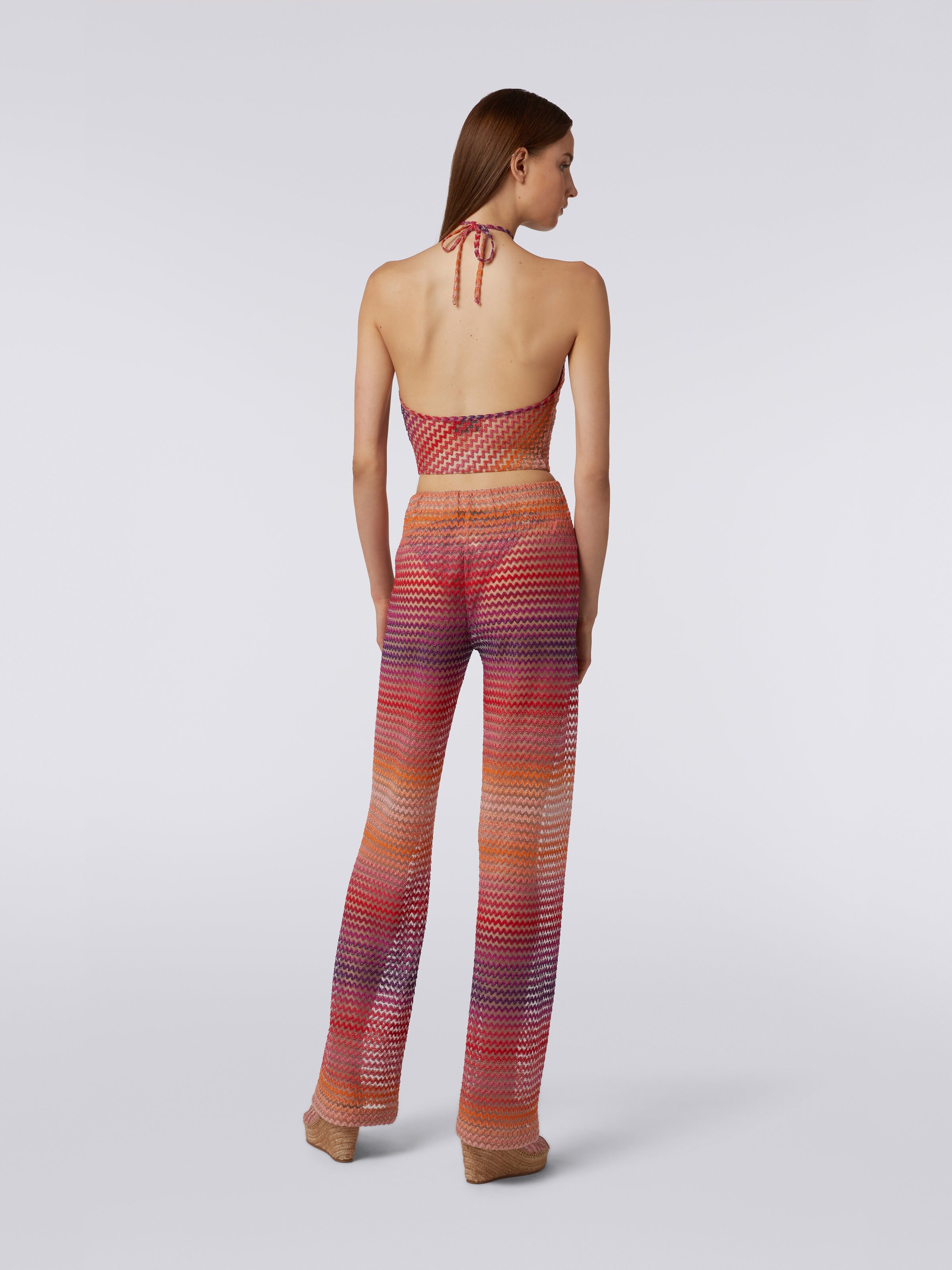 American neckline top with multicoloured zigzag, Pink - 3