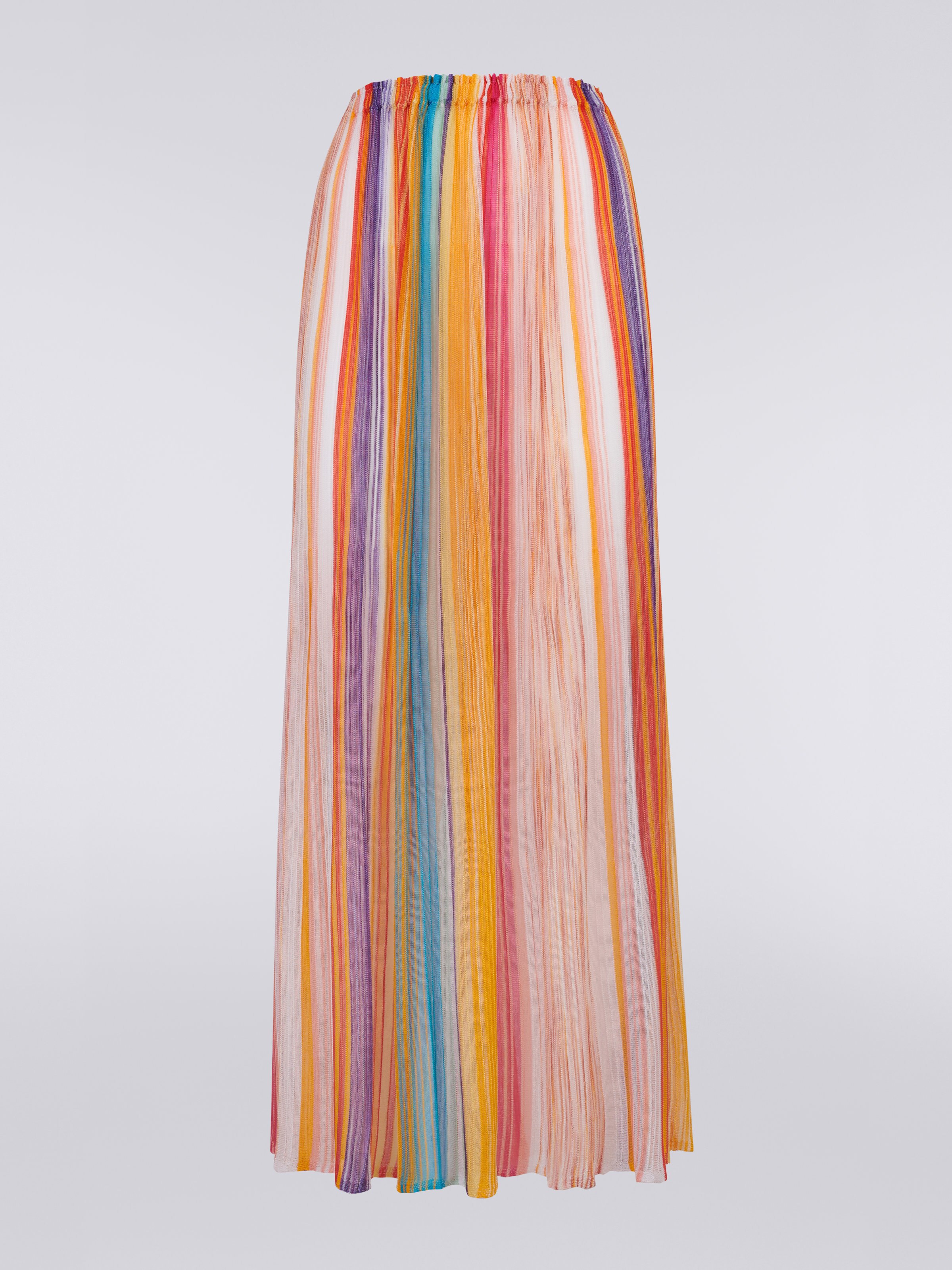 Jupe longue et large en viscose, Multicolore  - 0