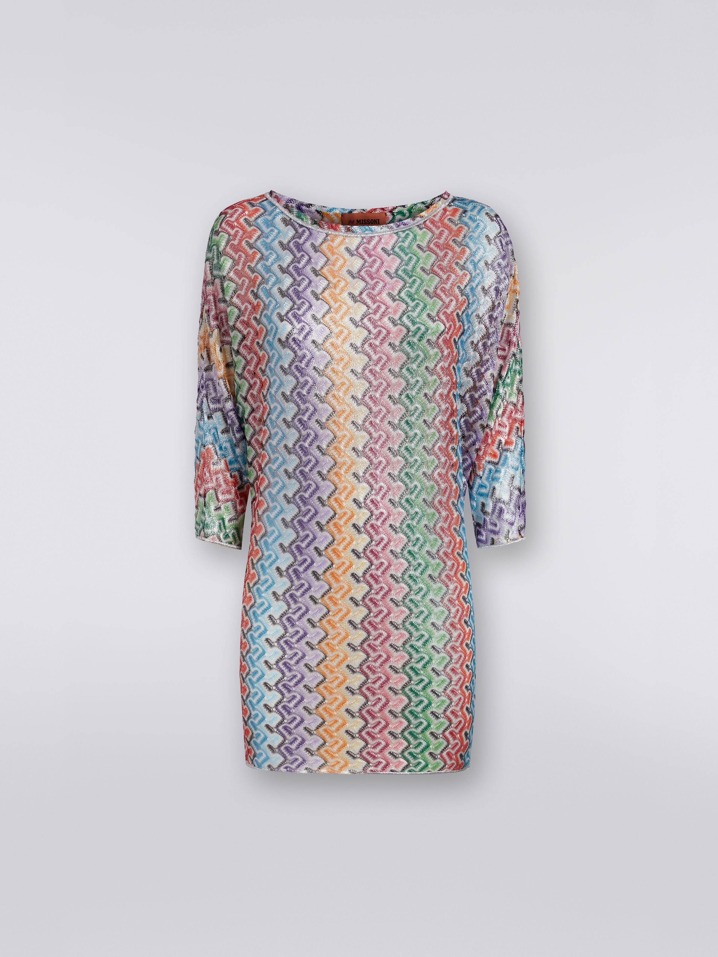 Viscose knit cover up dress, Multicoloured - 0