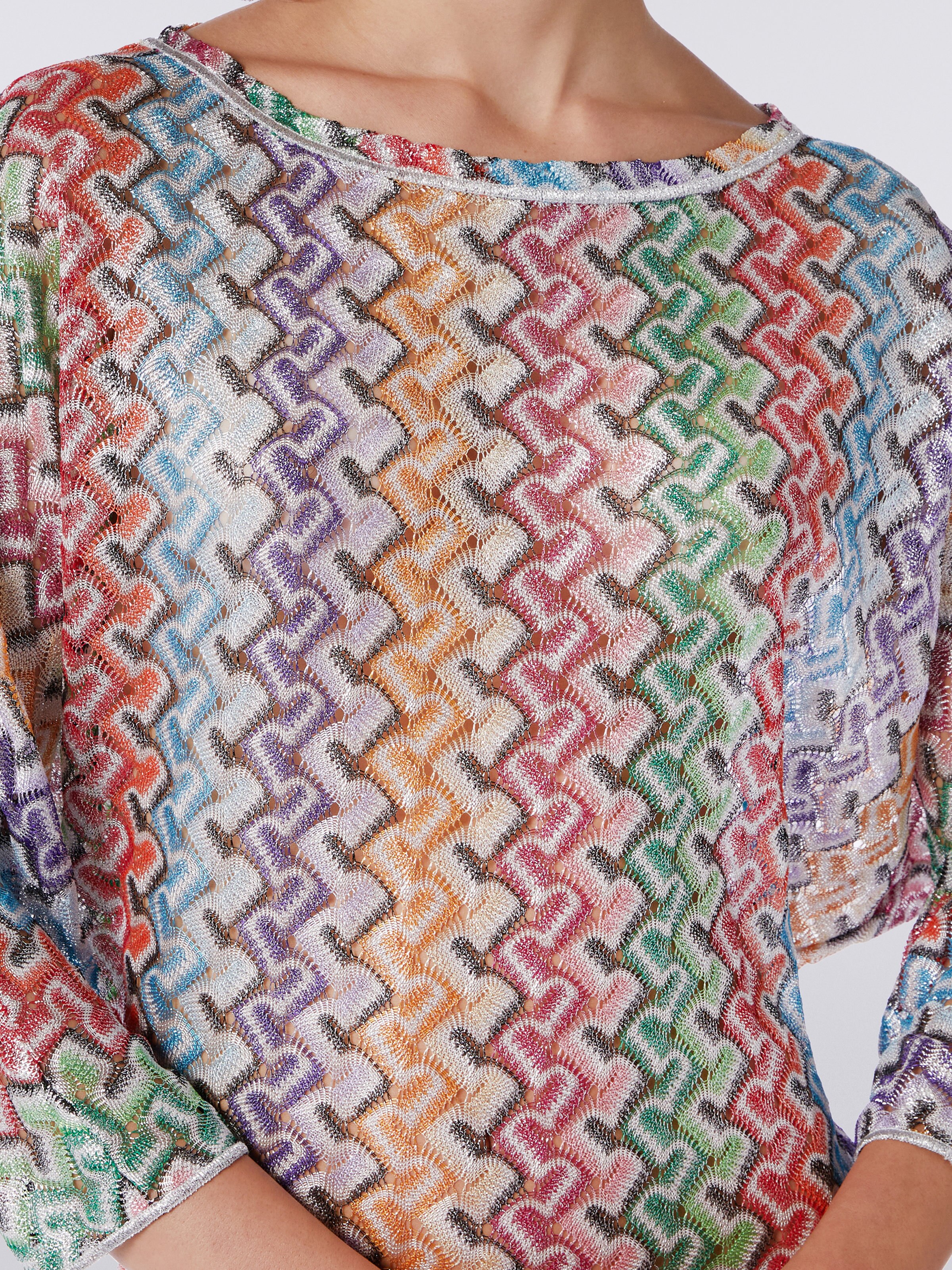 Viscose knit cover up dress, Multicoloured - 4