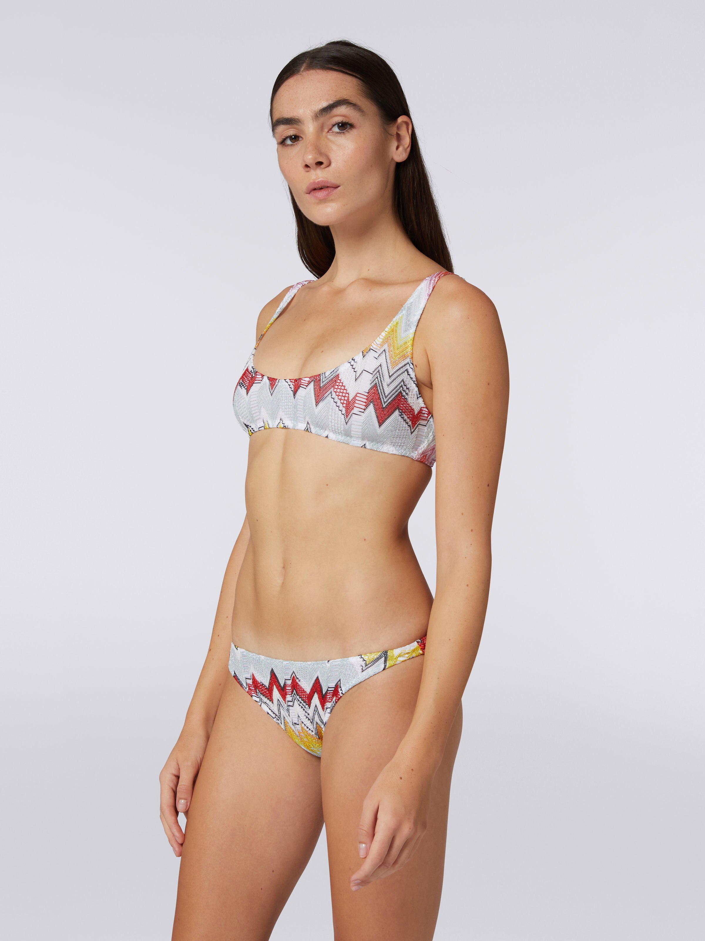 Zigzag knit bikini with multiple techniques, Multicoloured - 2