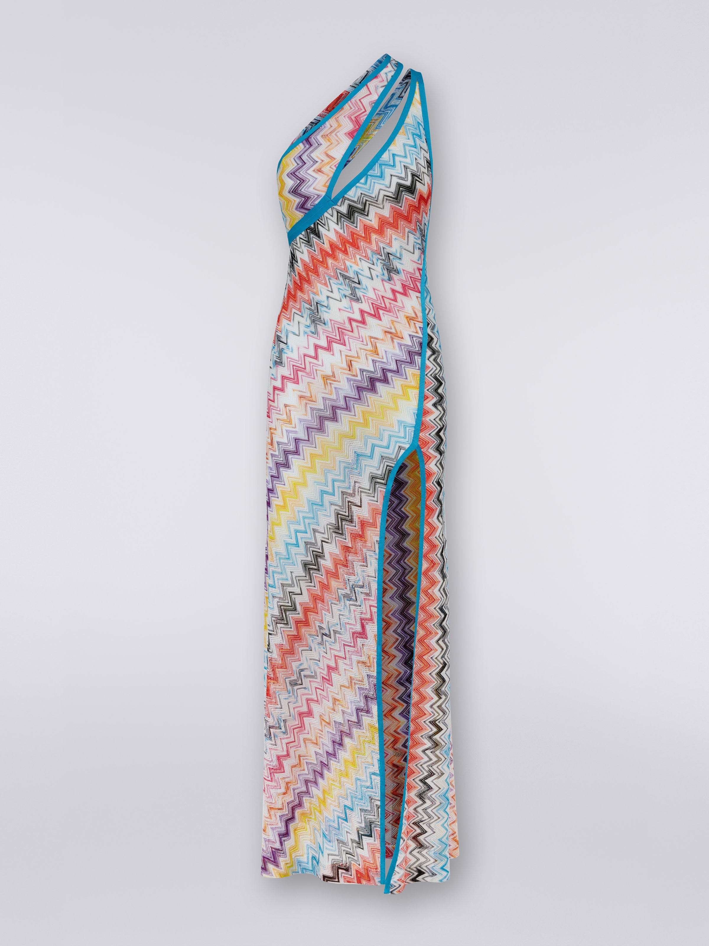 Long one-shoulder cover up, Multicoloured - 0