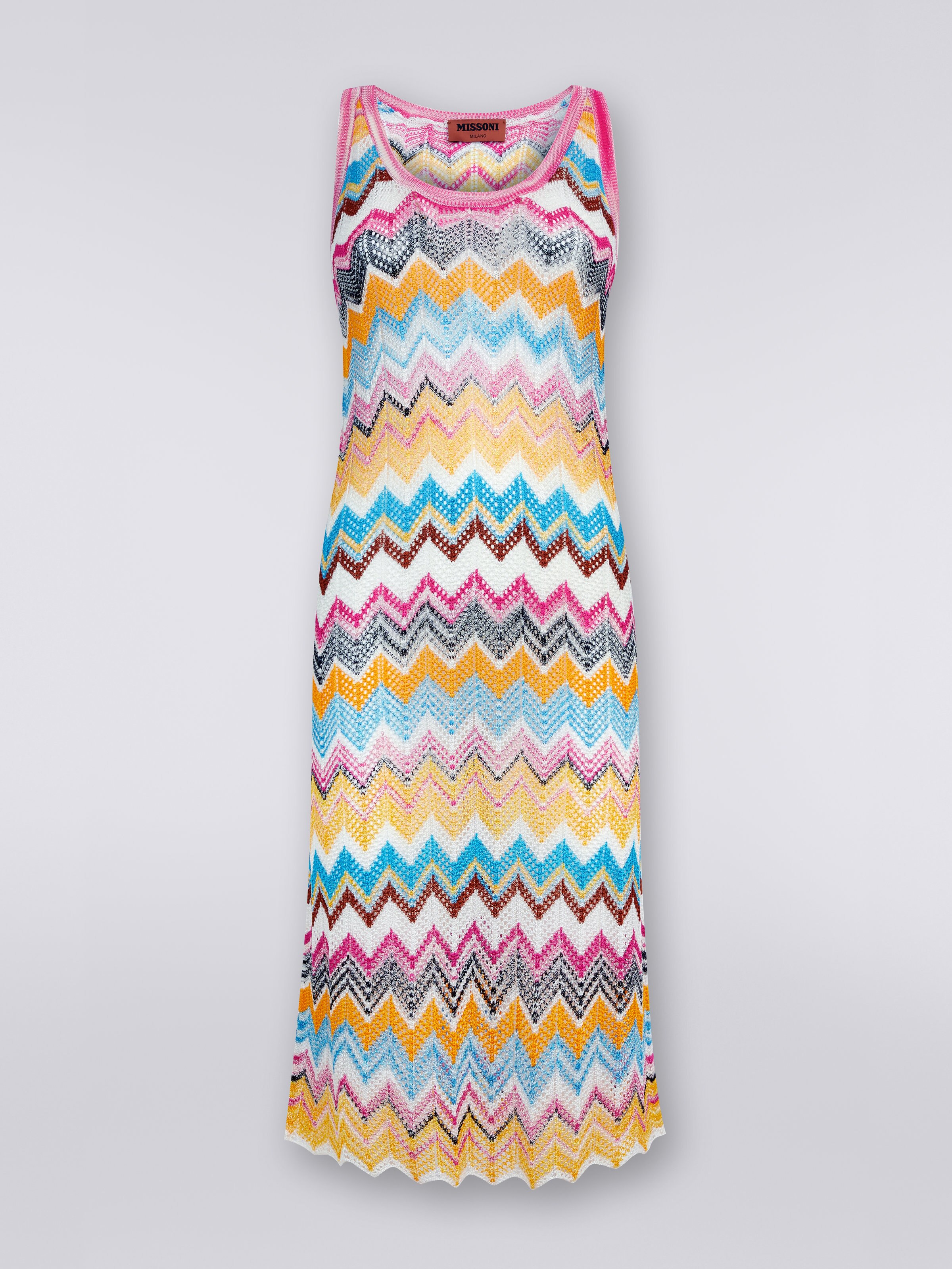 Copricostume longuette con zig zag multicolore, Multicolore - 0