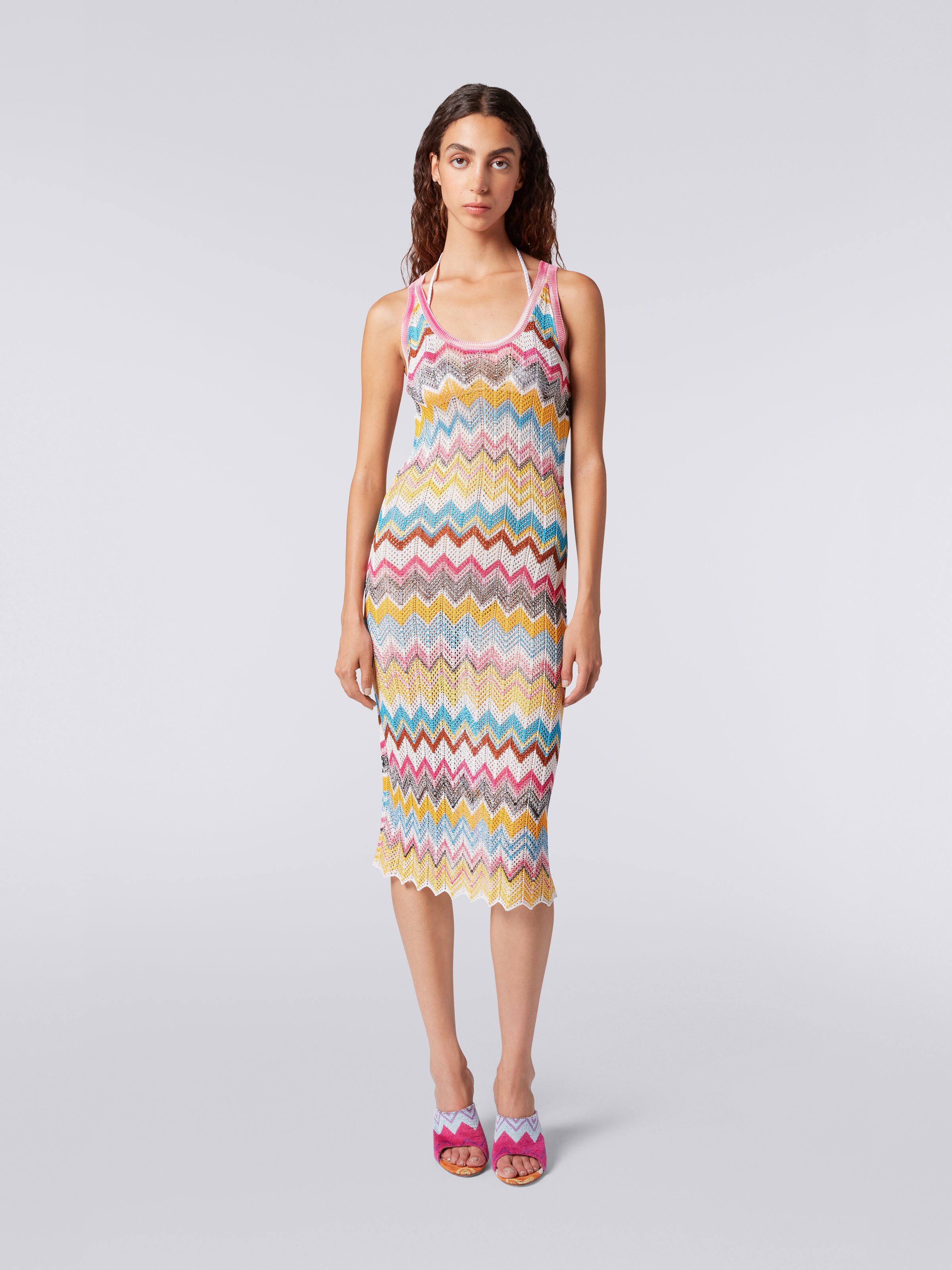 Copricostume longuette con zig zag multicolore, Multicolore - 1