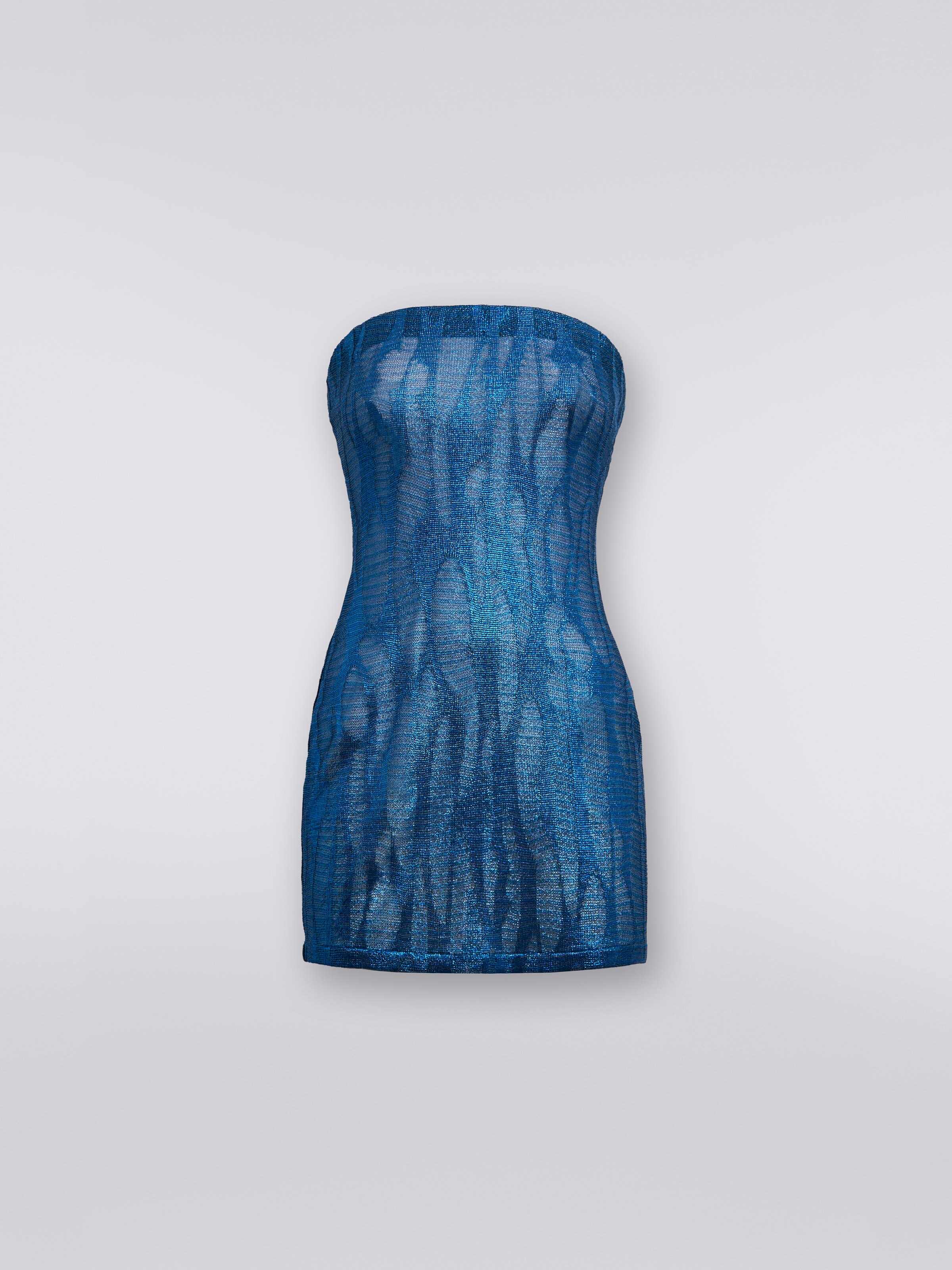 Cache-maillot court type bustier en viscose, Bleu - 0