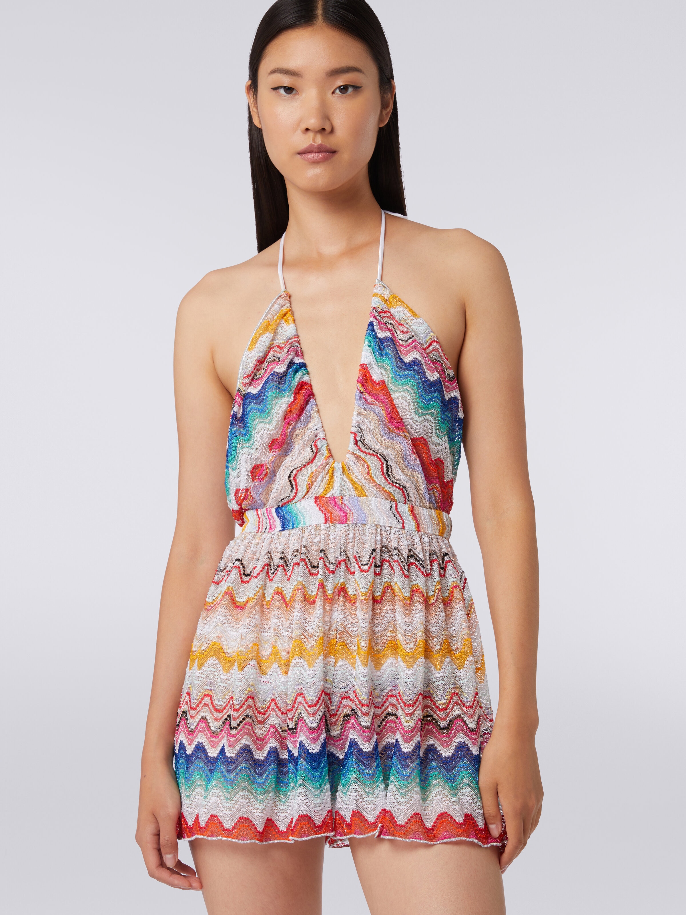 Wave motif romper with lurex Multicoloured | Missoni