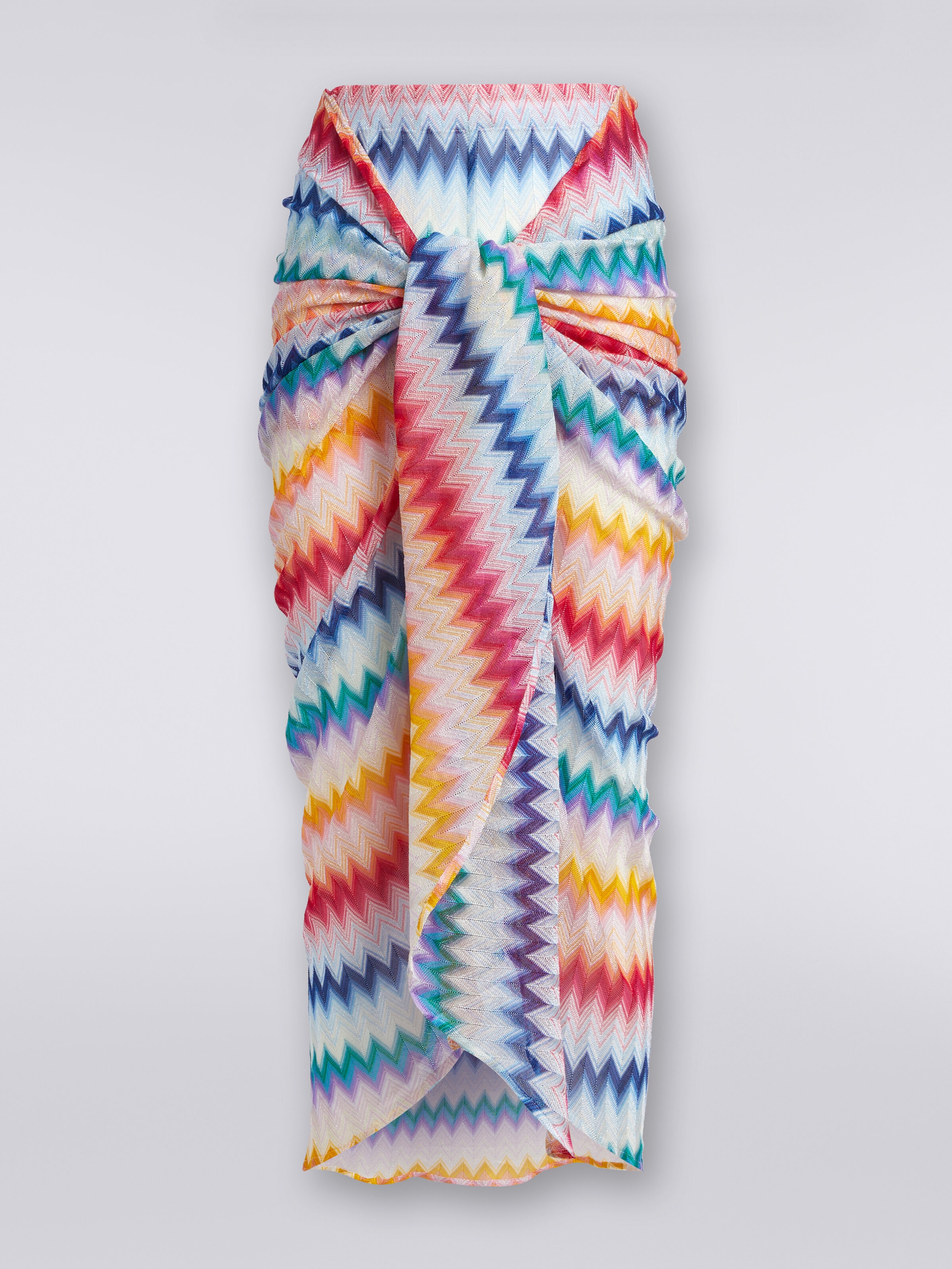 Jupe paréo à motif zig zag avec lurex, Multicolore  - 0