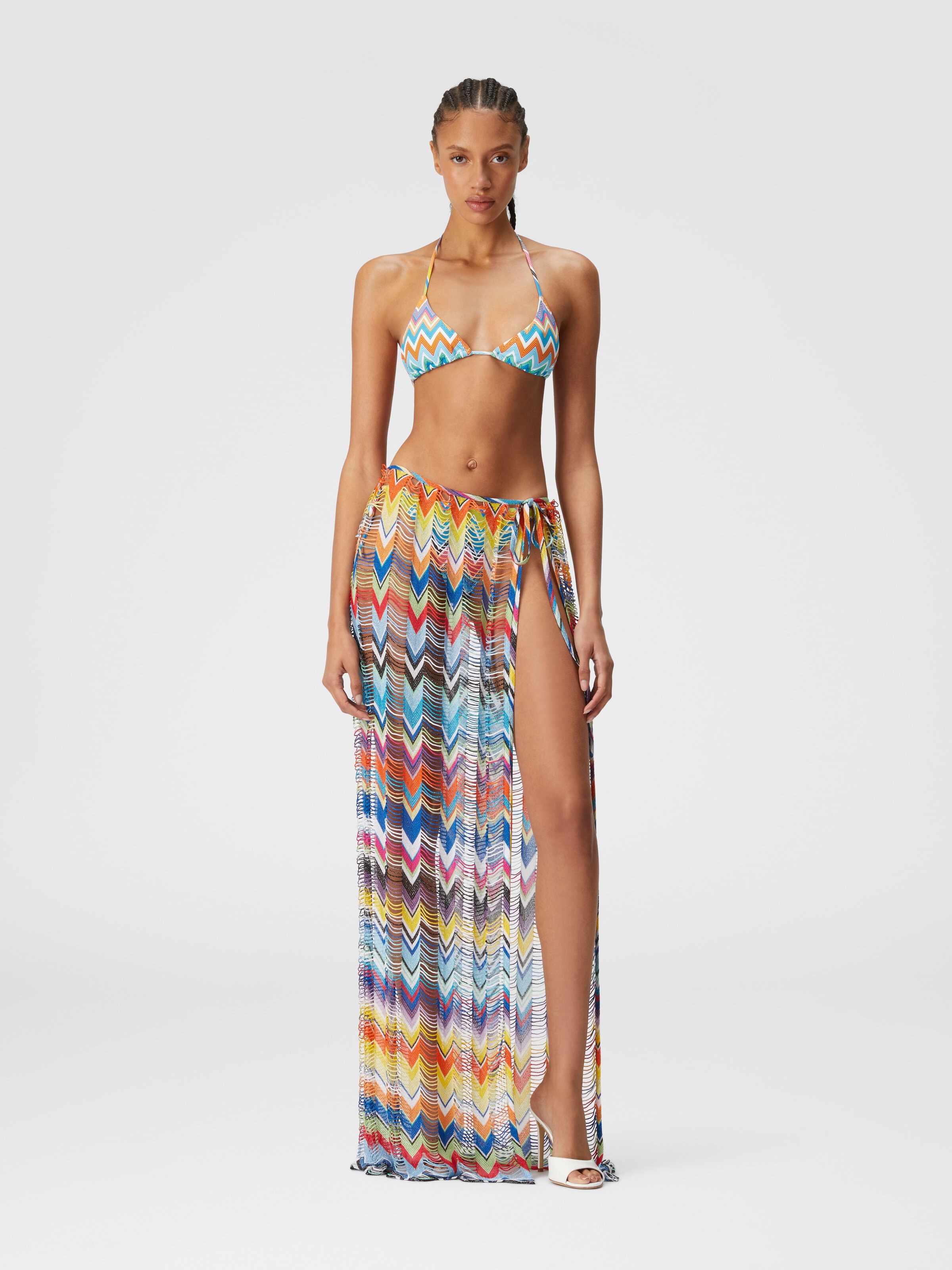 Jupe de plage longue a motif large avec lurex Multicolore Missoni