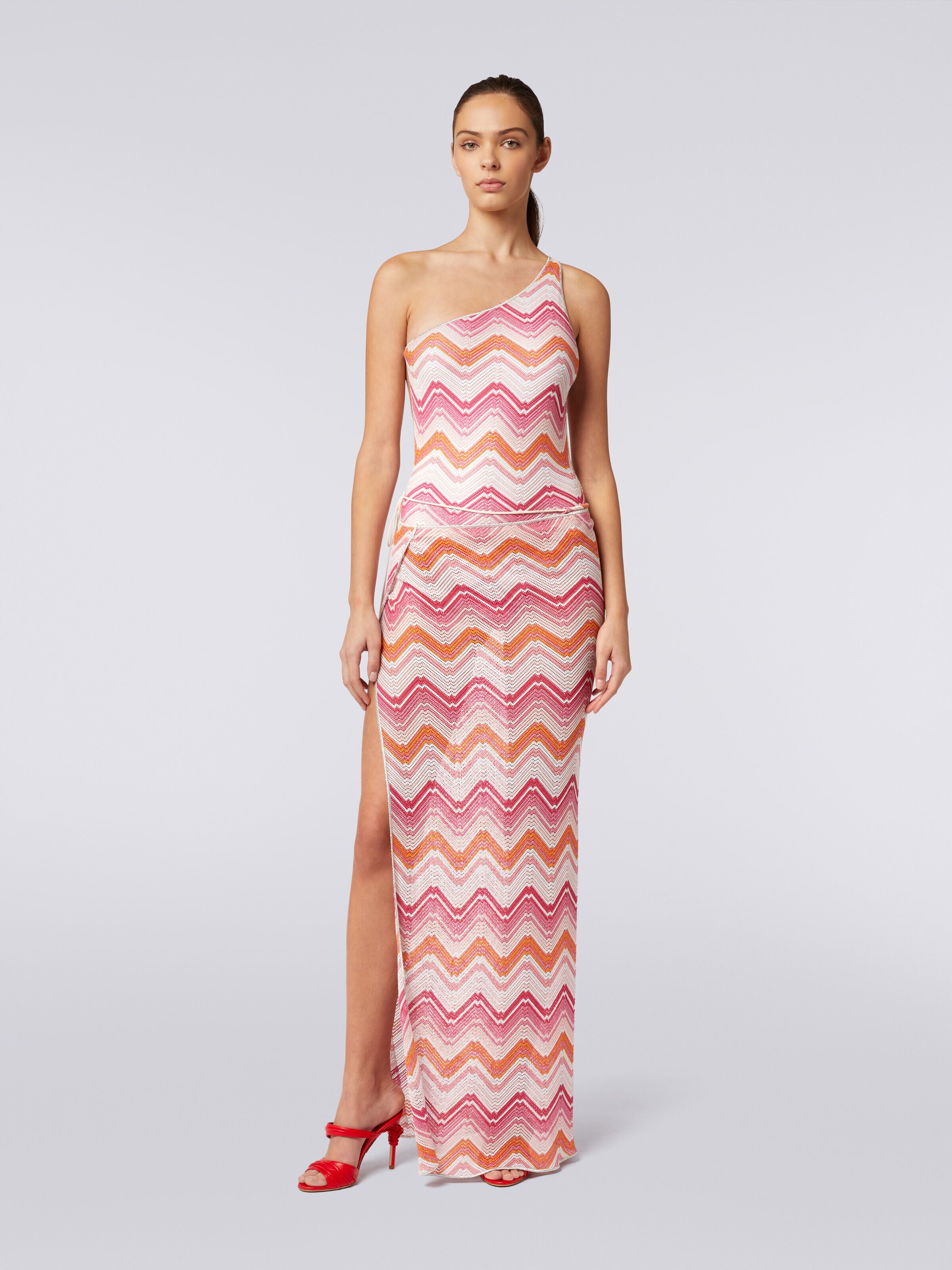 Long cover-up wrap-around skirt, Pink   - 1