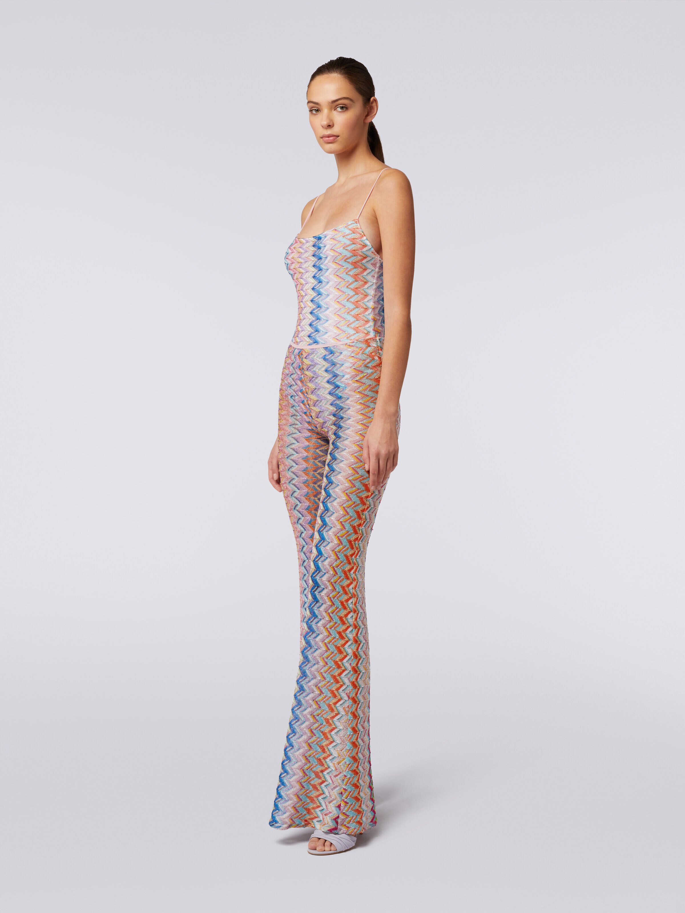 Flared trousers with lurex, Multicoloured  - 2