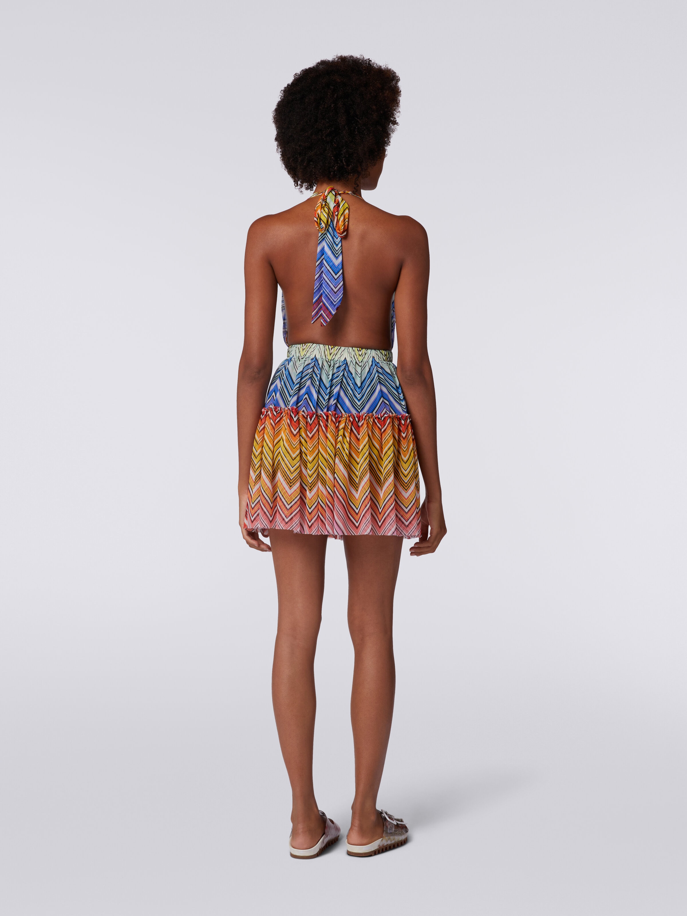 Short cover up in zigzag print tulle Multicoloured Missoni