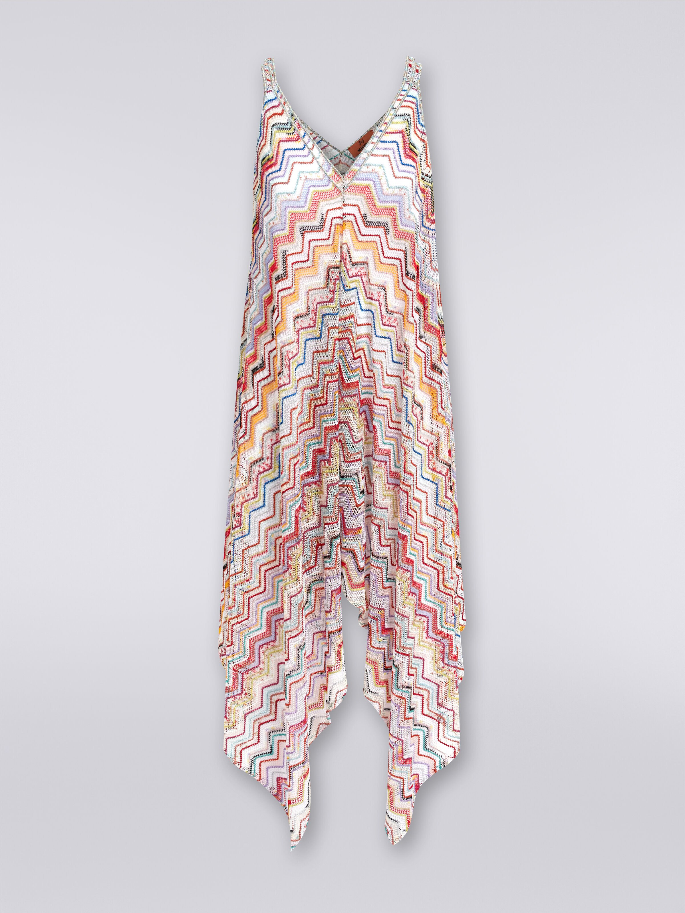 Long cover up in zigzag crochet with lurex Multicoloured | Missoni