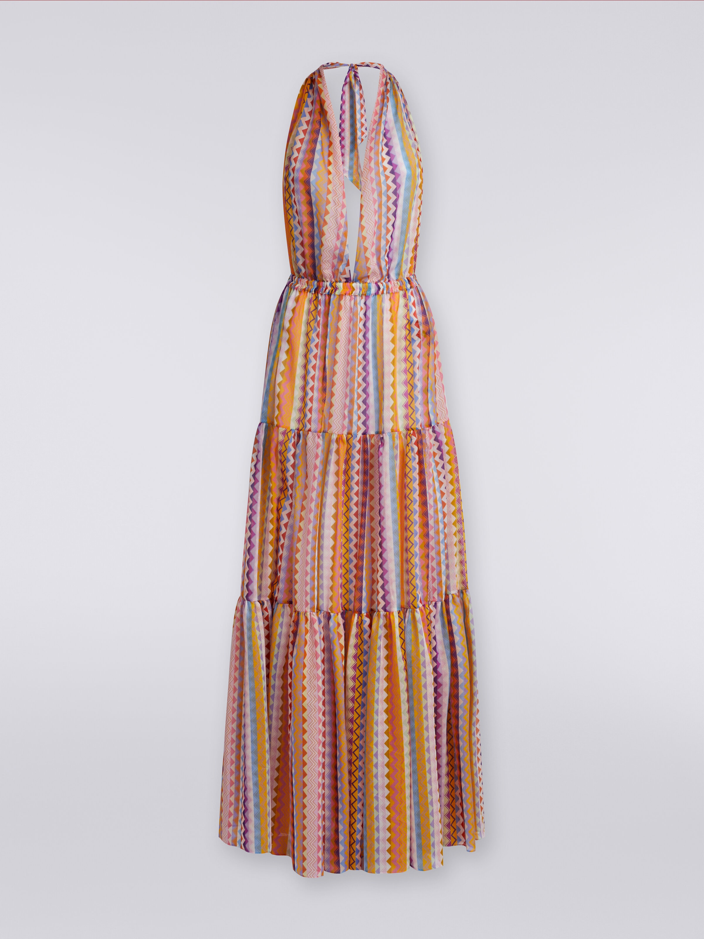 Long printed cotton and silk cover up dress Multicoloured Missoni