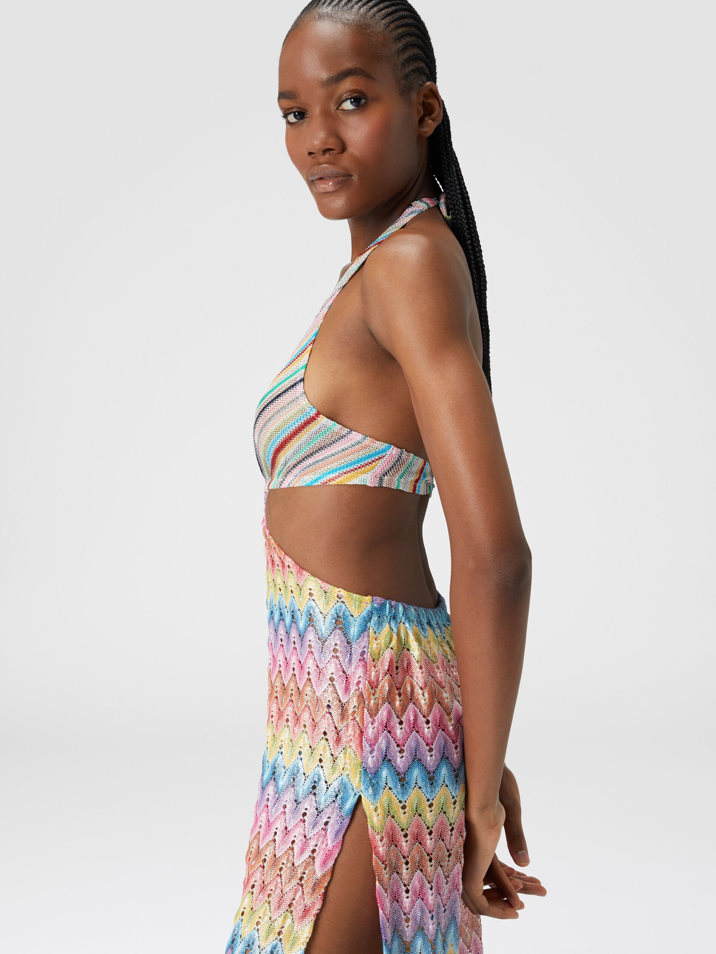 Cotton-blend patchwork jumpsuit with cut-out details, Multicoloured  - 4