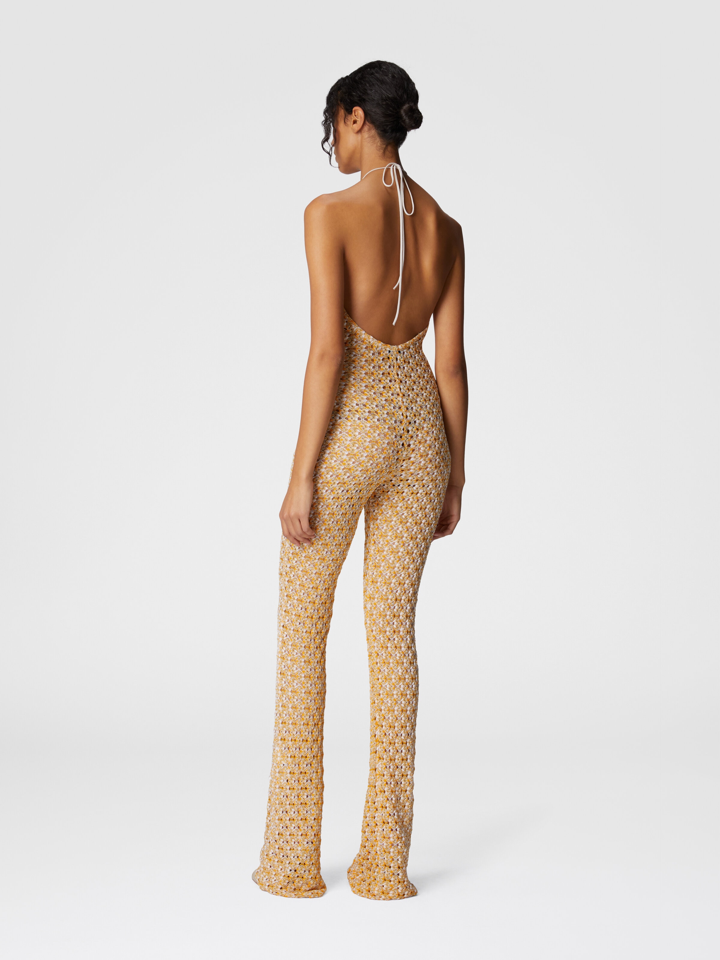 Tuta lunga con scollatura a goccia e dettaglio cut-out, Beige - 2