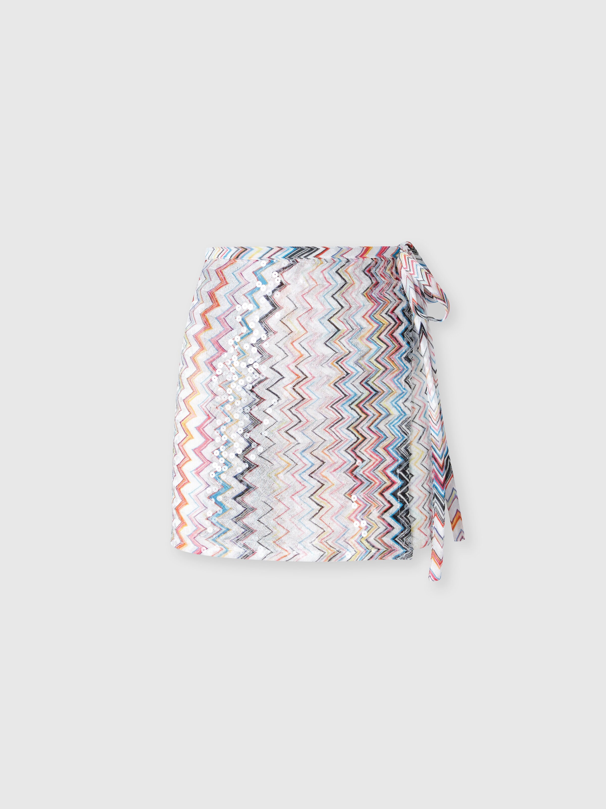 Mini falda pareo en mezcla de viscosa, Multicolor  - 0