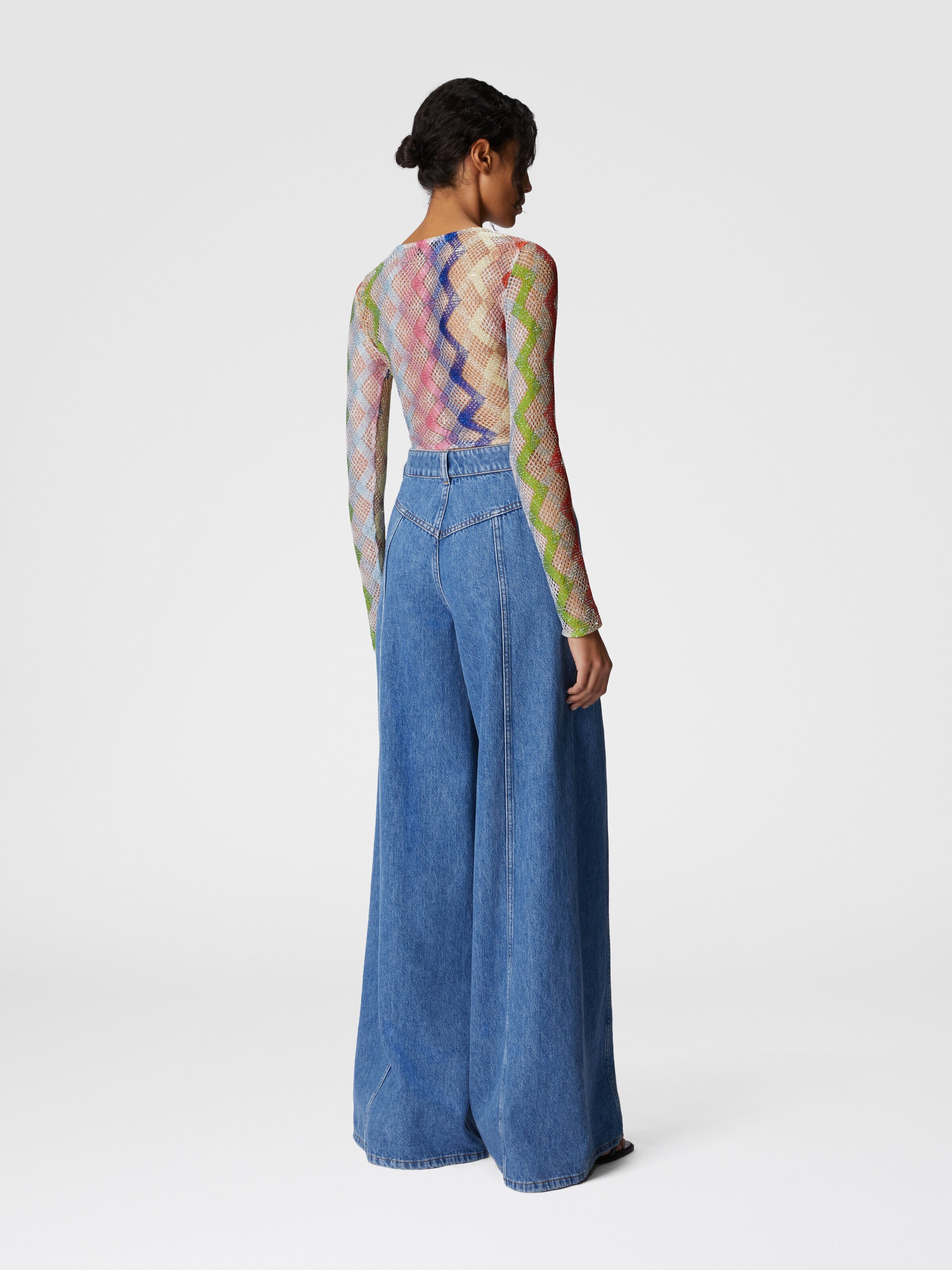 Crop top de manga larga con atadura al frente, Multicolor  - 2