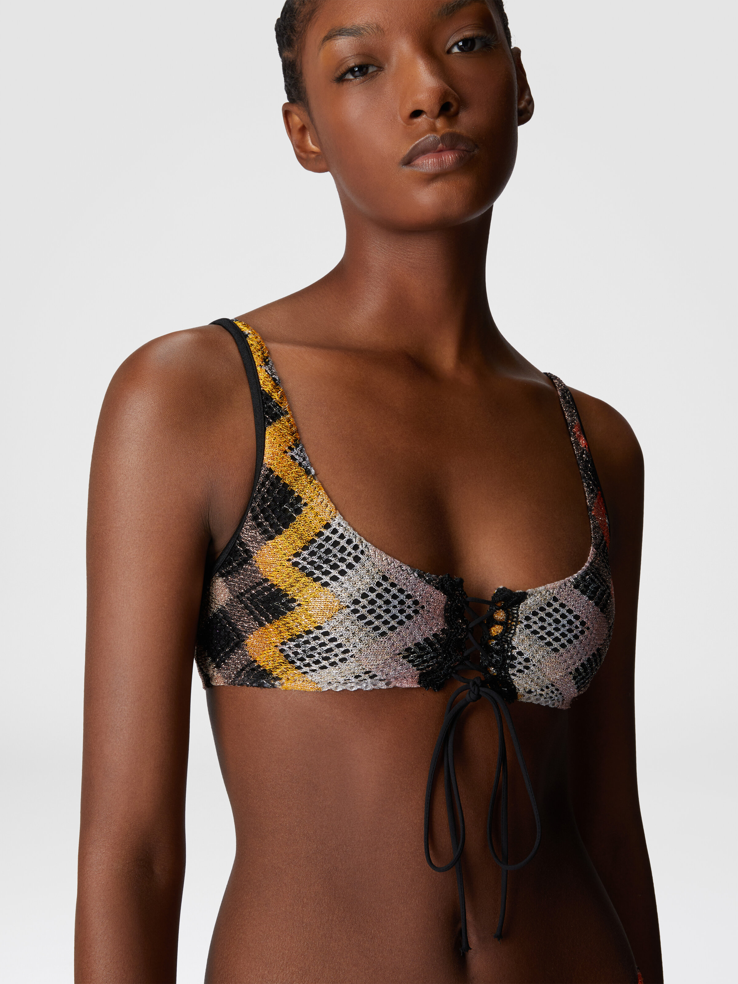 Brasserie bikini with front ties, Multicoloured  - 4