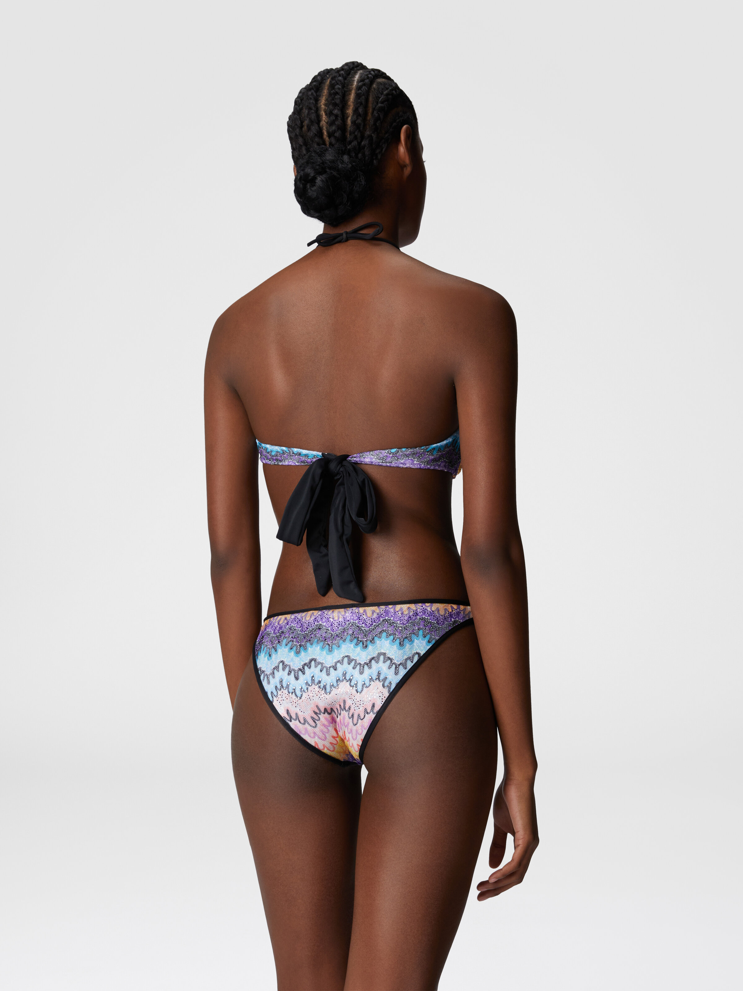 Bandeau trikini with double ties, Multicoloured  - 2