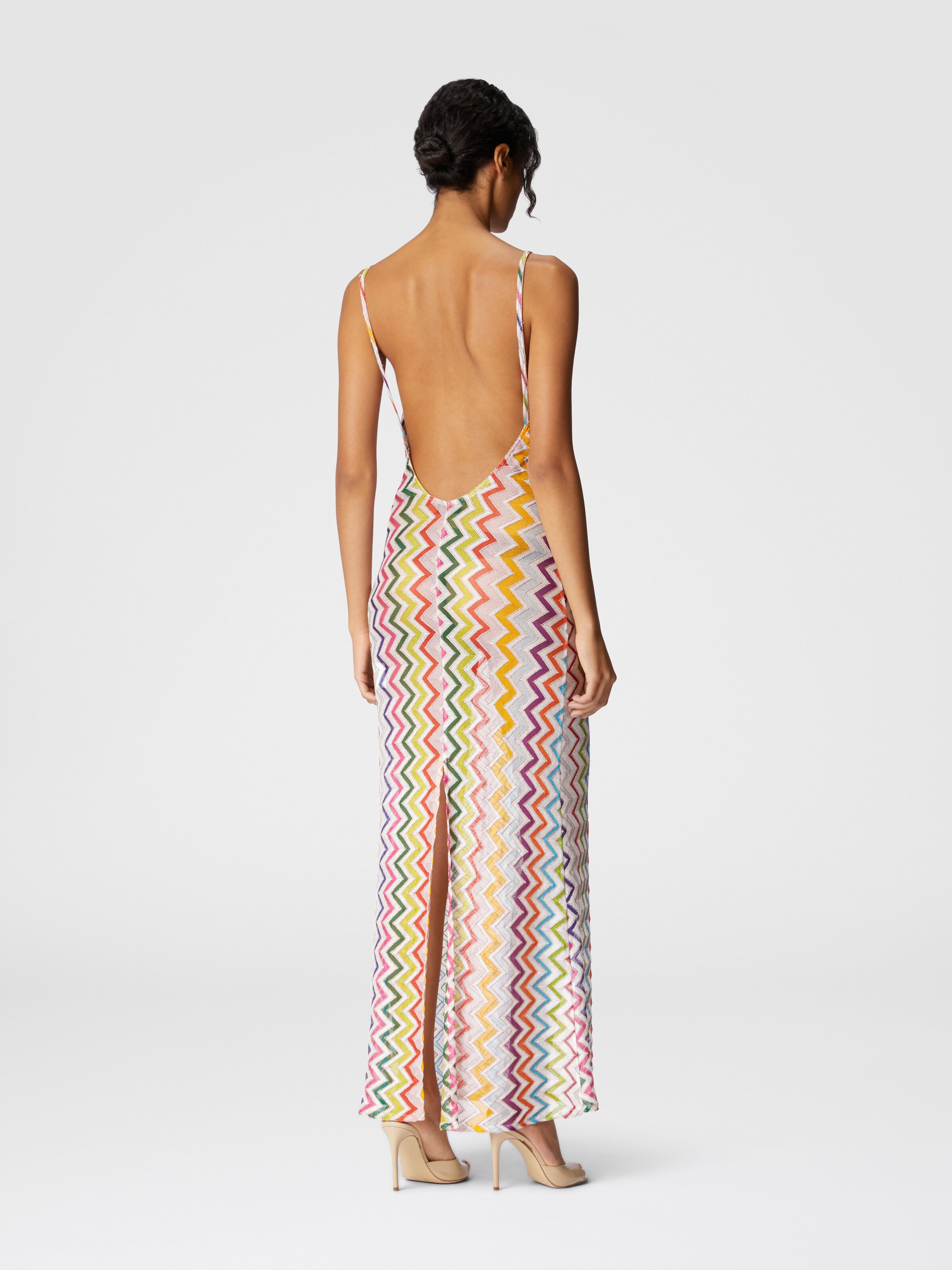 Long cover-up with open back, Multicoloured  - 2
