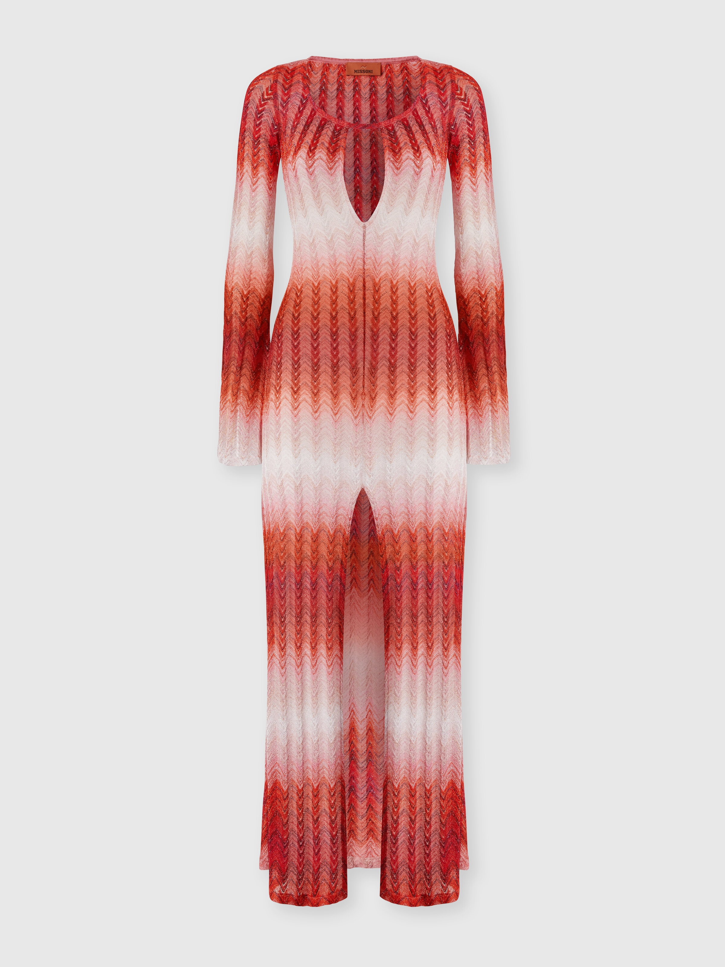 Long cover-up with cut-out details, Multicoloured  - 0