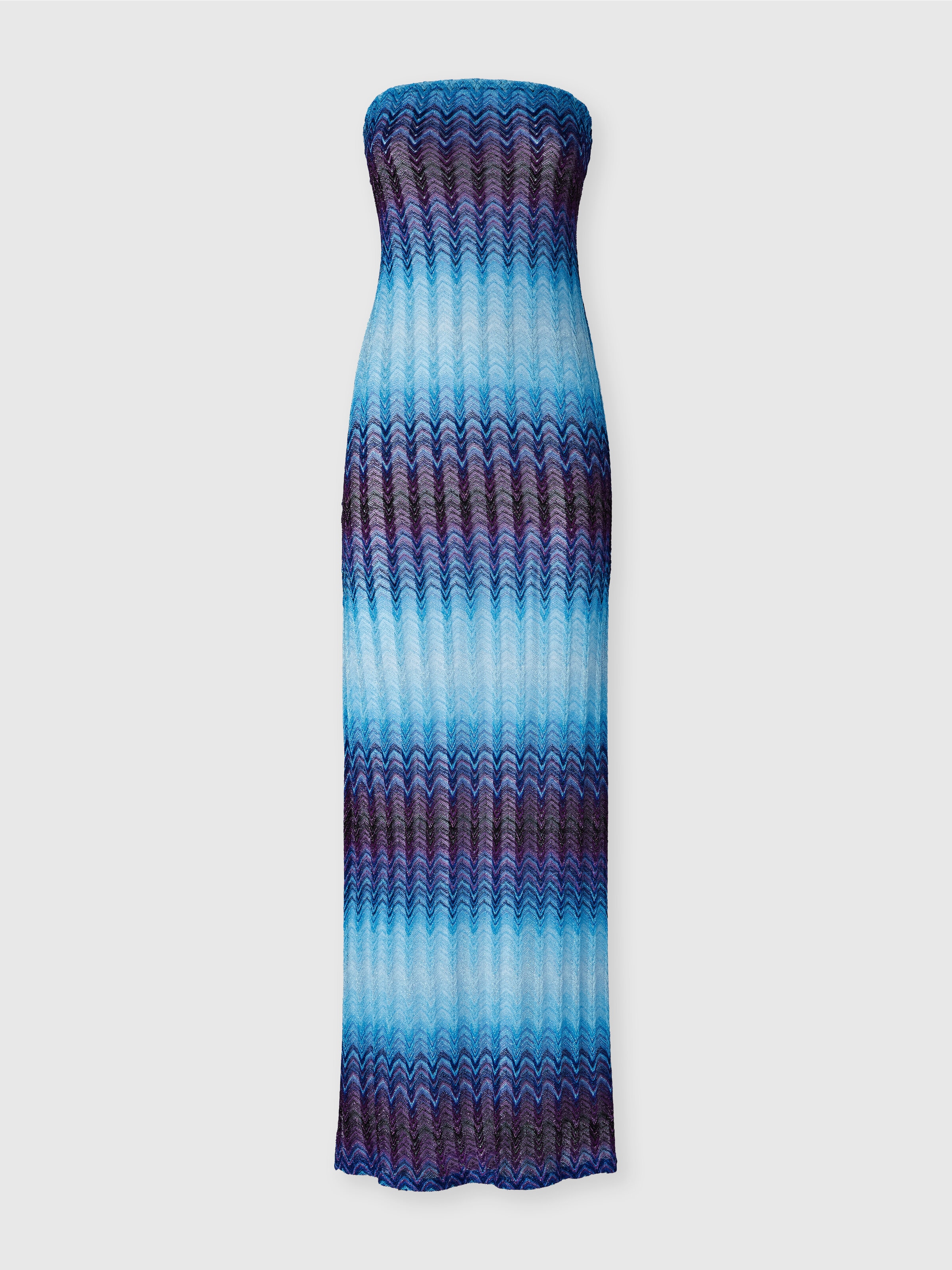 Couverture de maillot de bain longue sans bretelles, Bleu - 0
