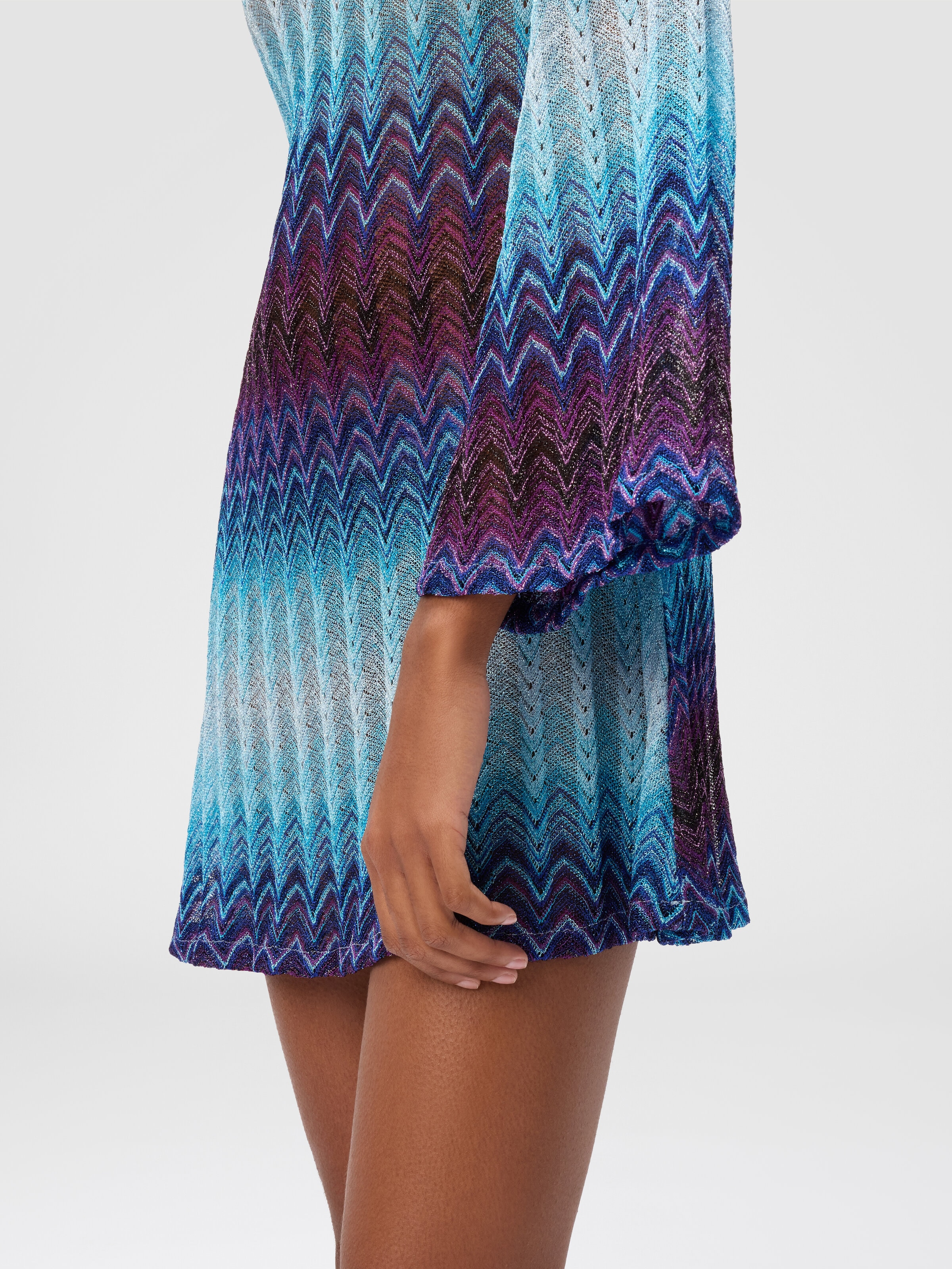 Short one-shoulder cover-up, Blue - 4