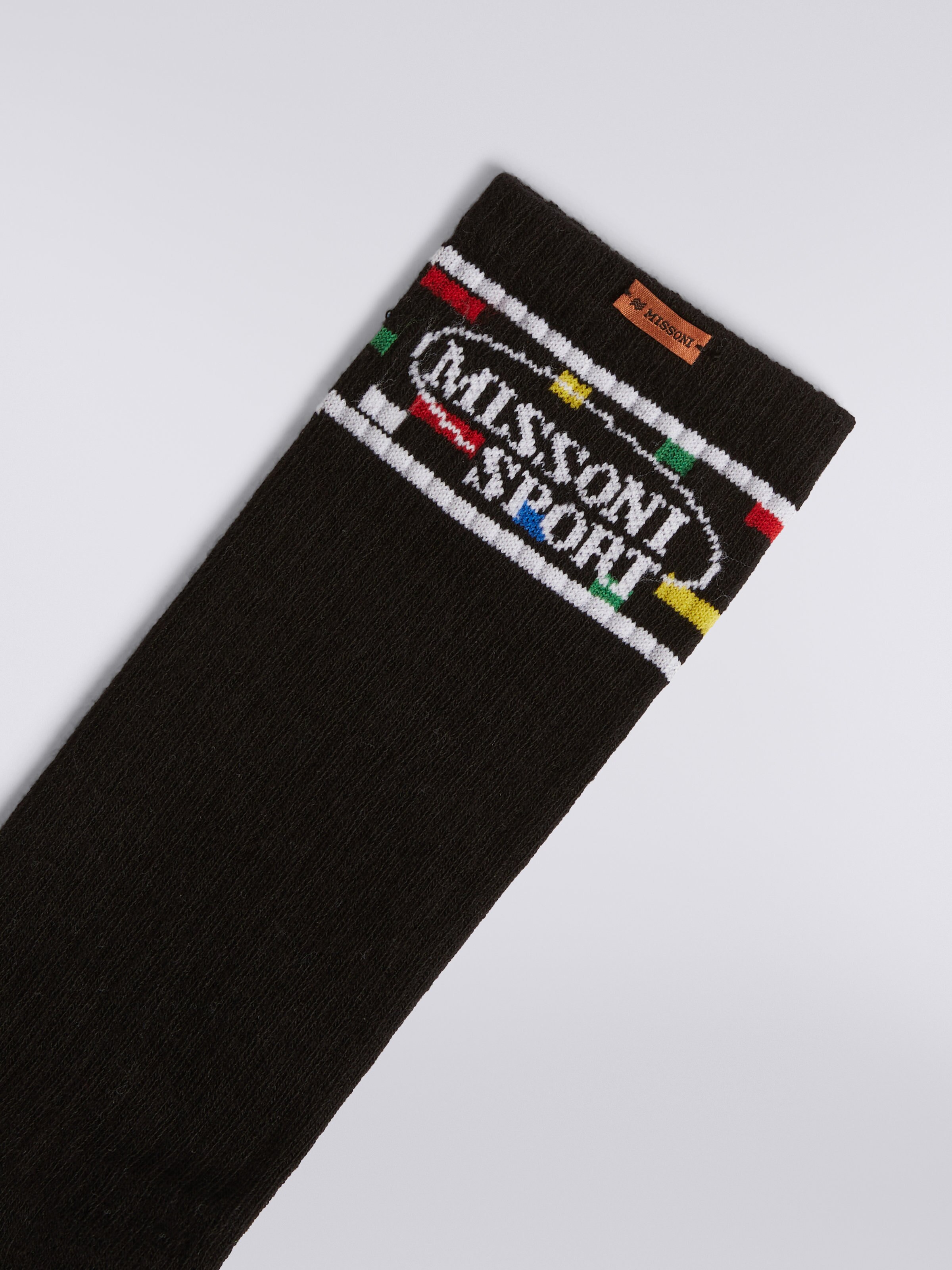 Cotton terry socks with Legacy logo, Black    - 2