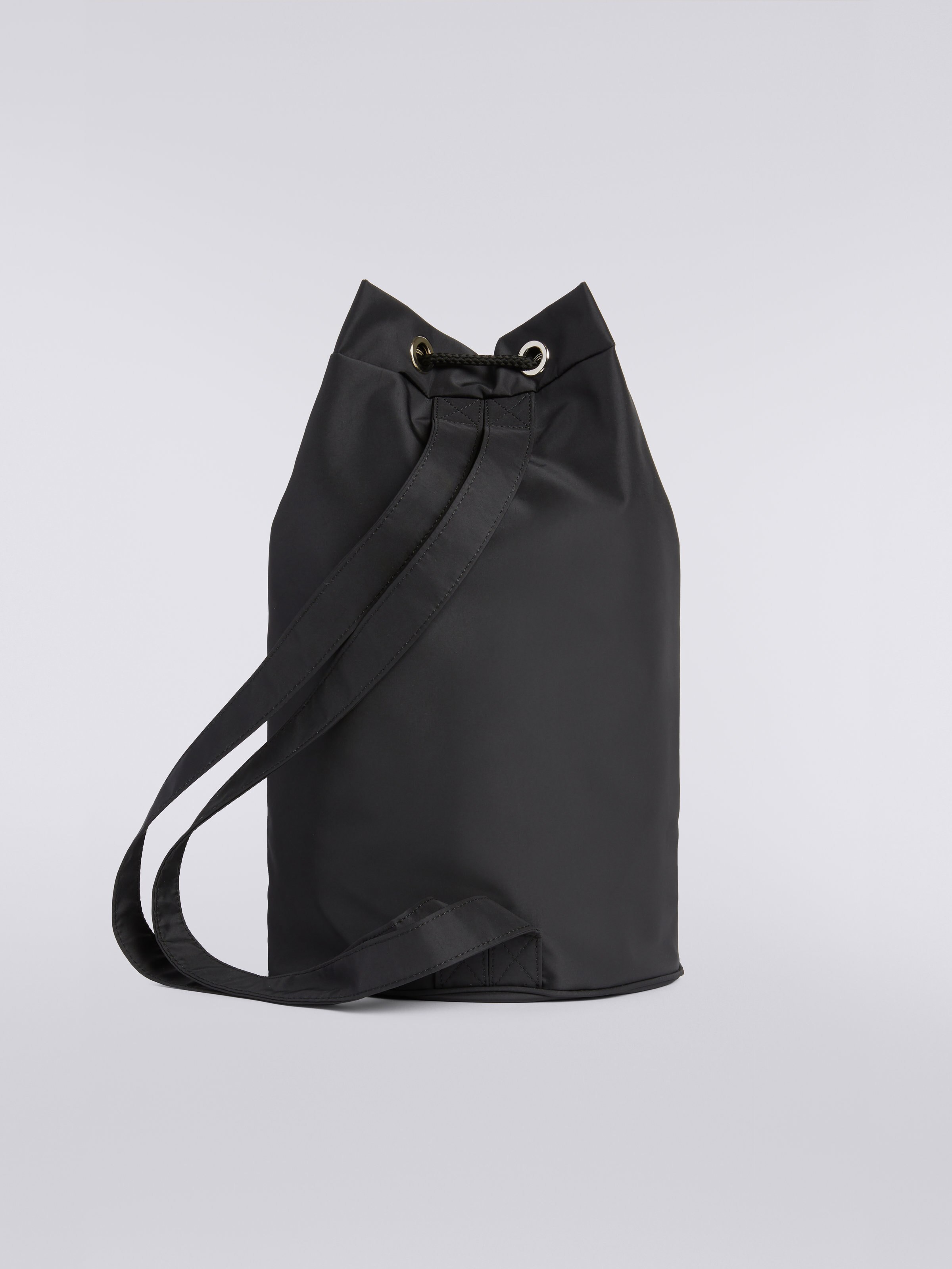 Nylon rucksack with multicoloured print and logo, Black    - 2
