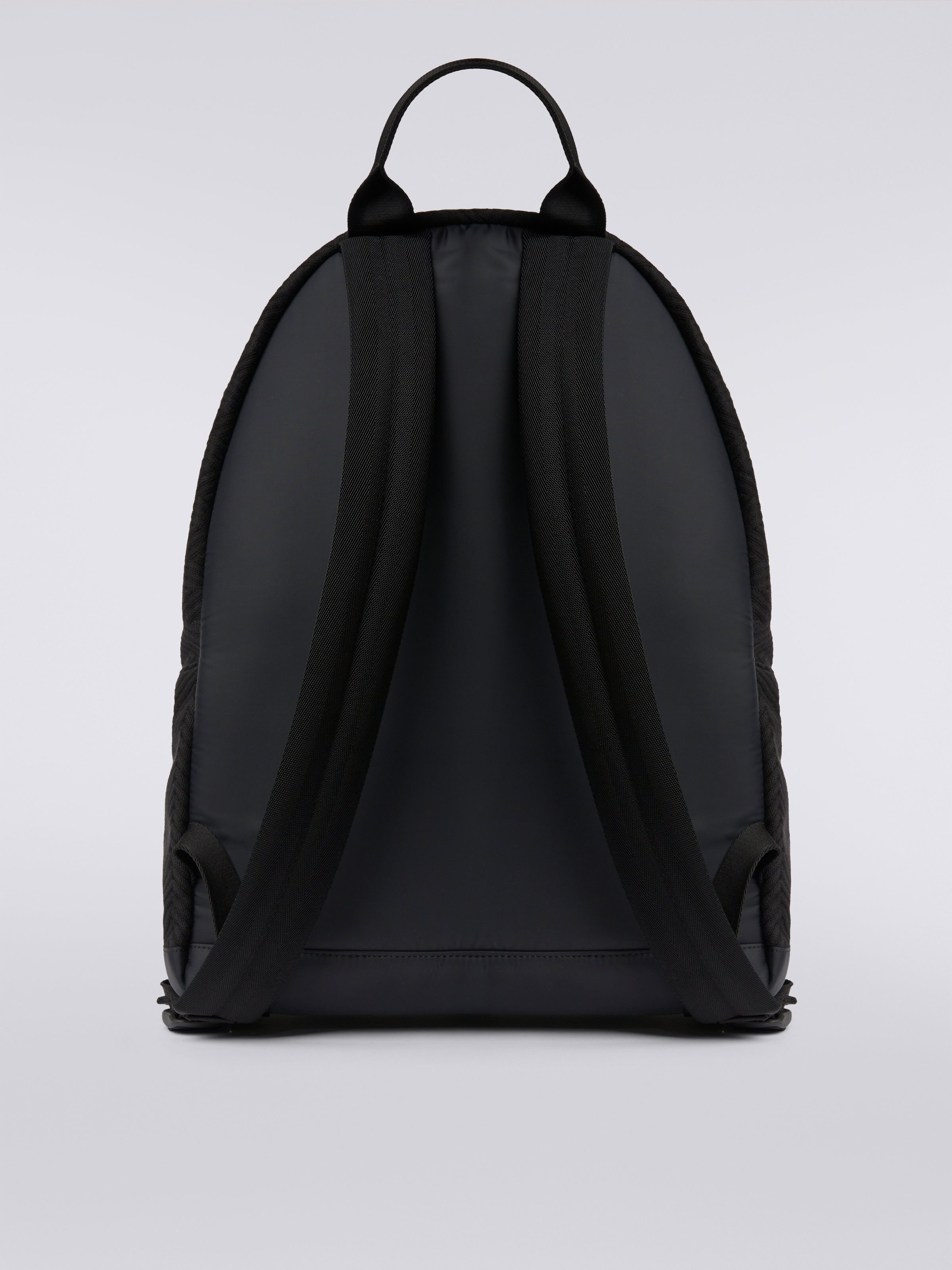Zaino in tessuto zig zag, Nero    - 2