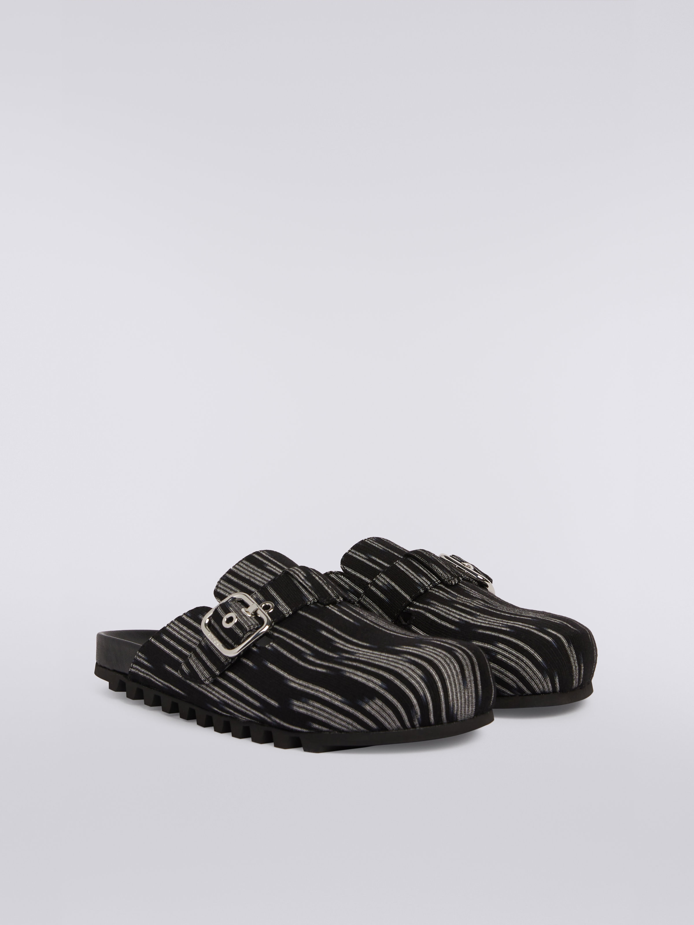 Sabot en tissu flammé, Noir & Blanc - 1
