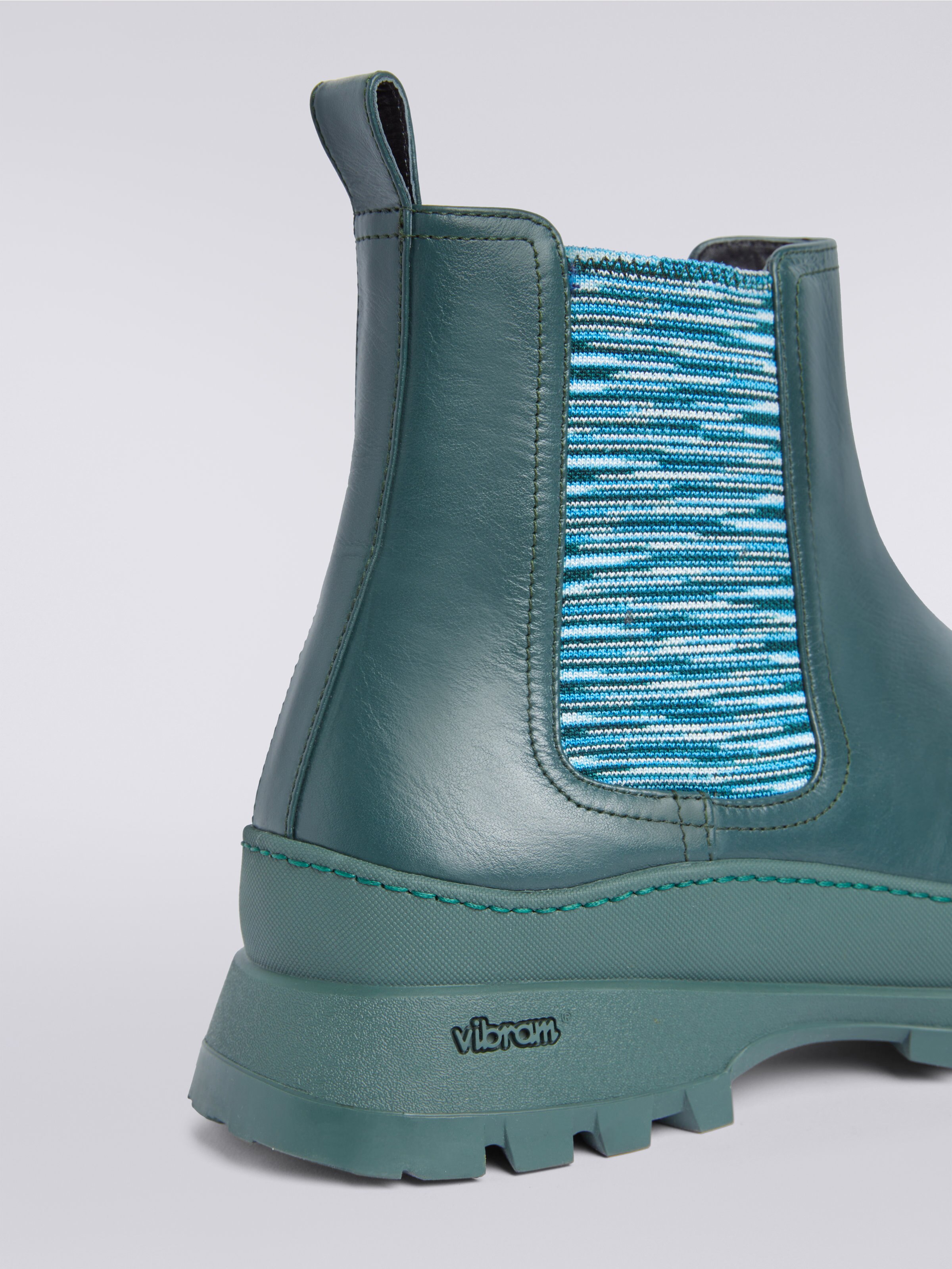 Leather ankle boots with slub details, Multicoloured  - 3