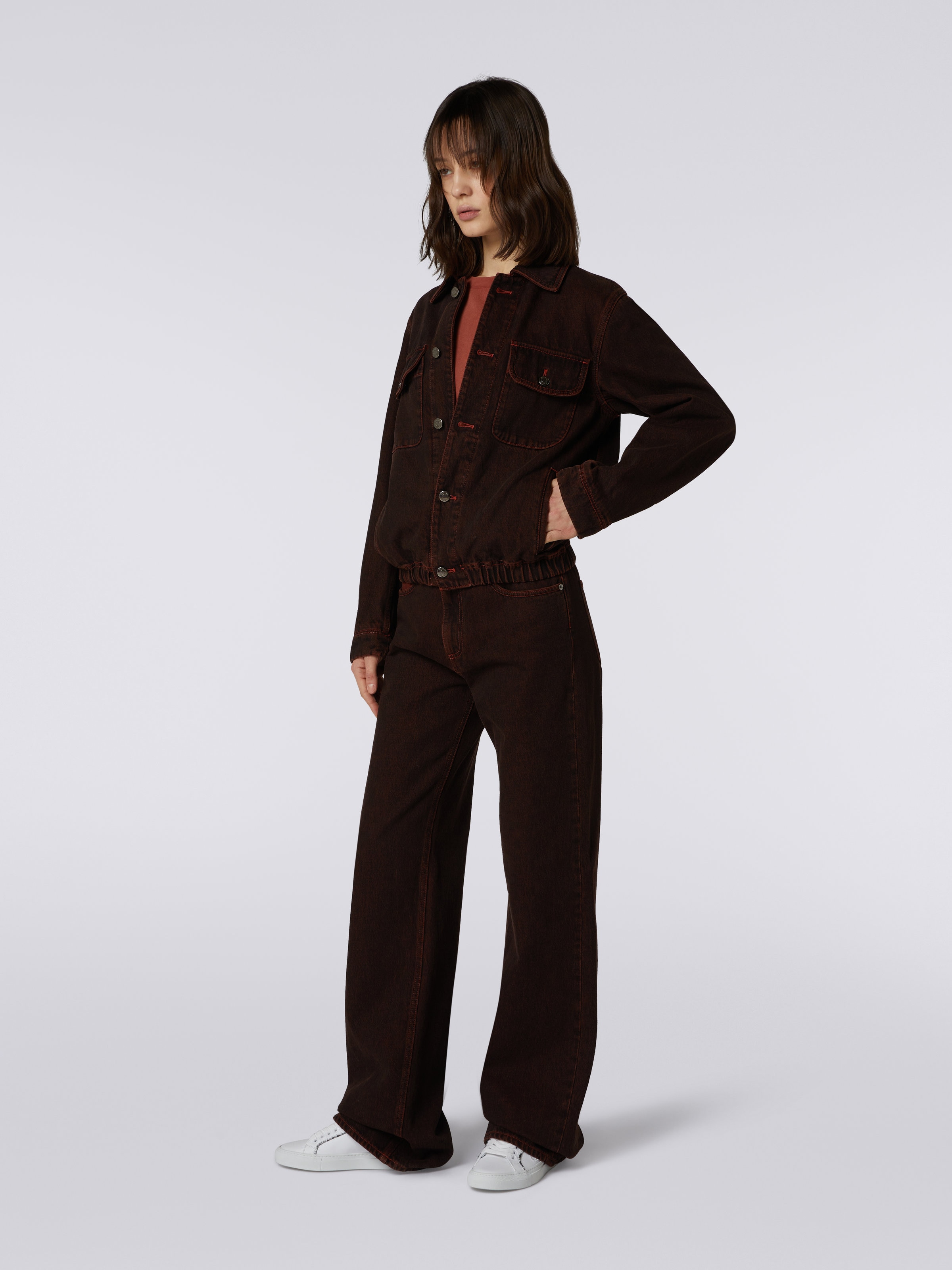 Giubbotto in denim, Ruggine - 2