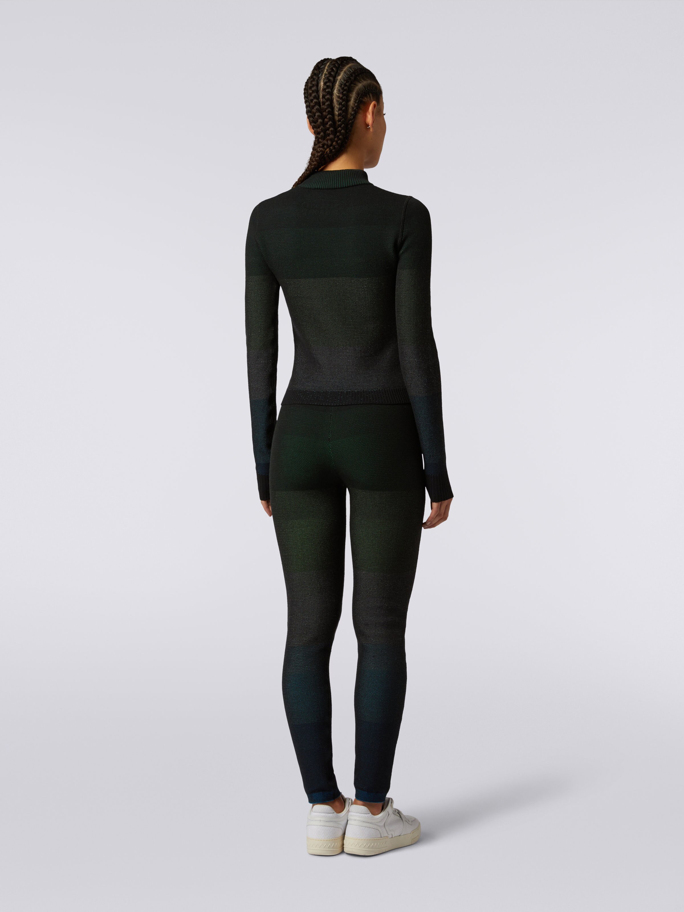 Cotton blend leggings with embroidered logo, Multicoloured  - 3