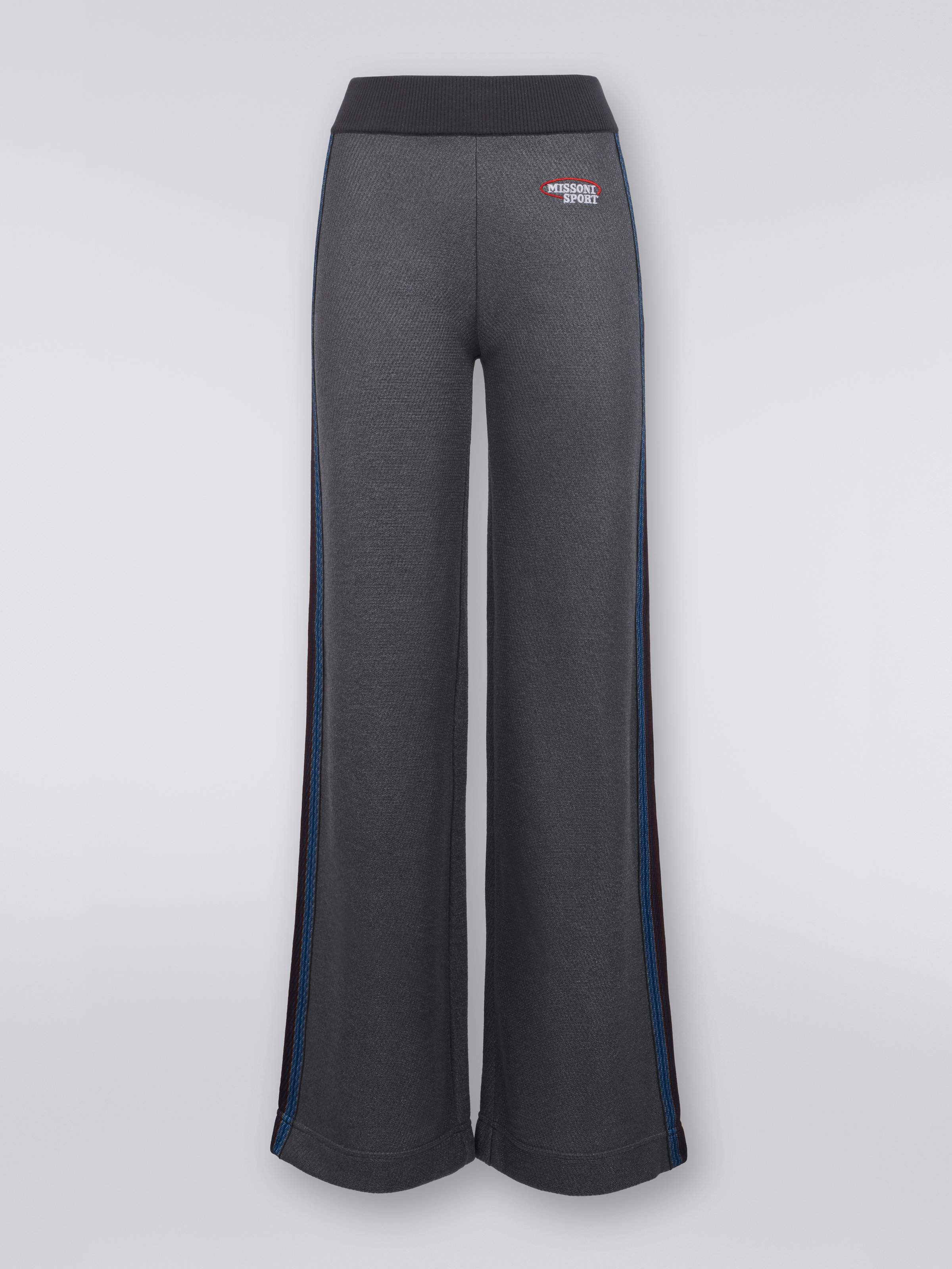 Flared trousers in cotton blend with logo , Rust - 0