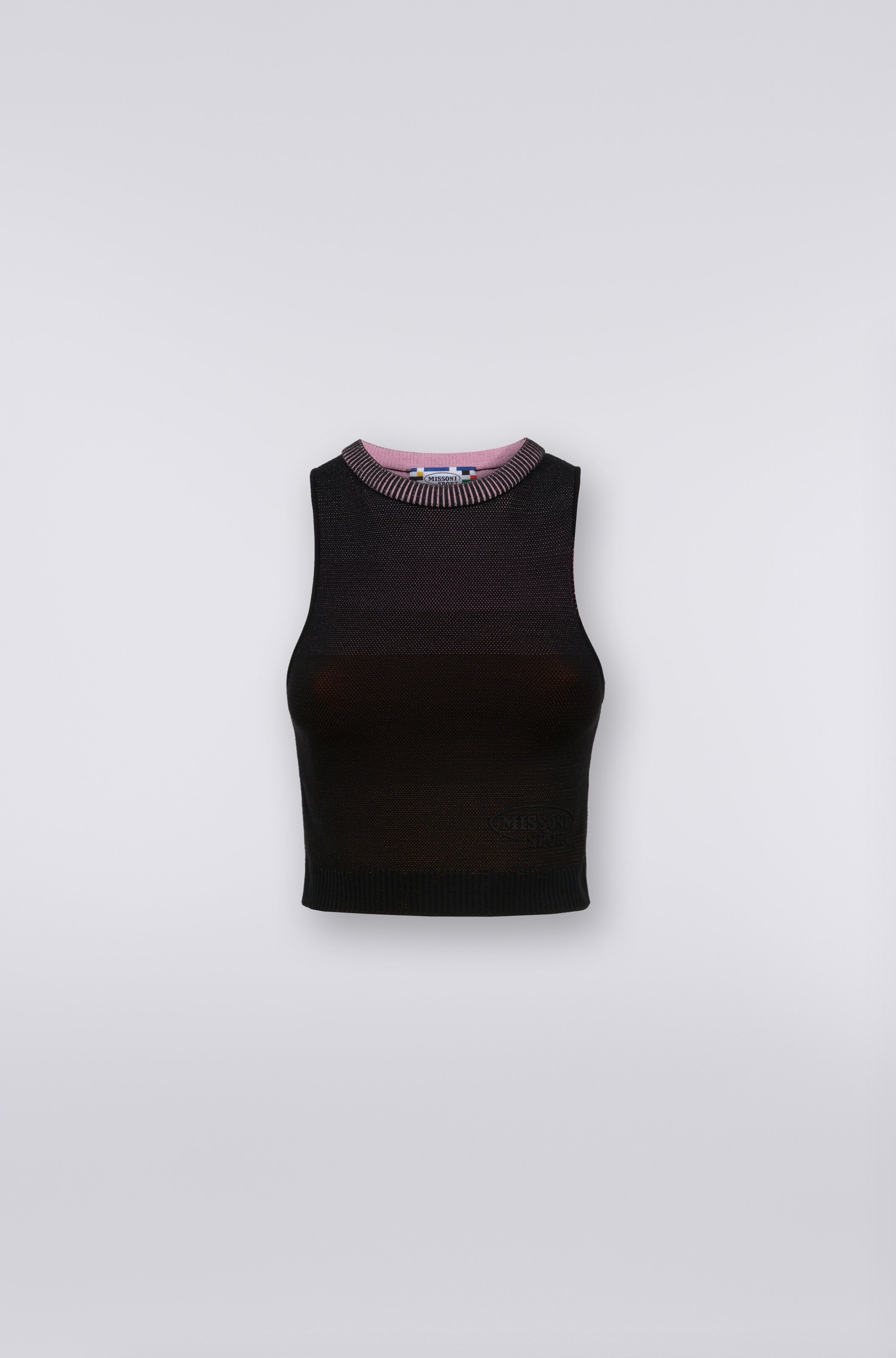 Crop top senza maniche in misto cotone, Multicolore  - 0