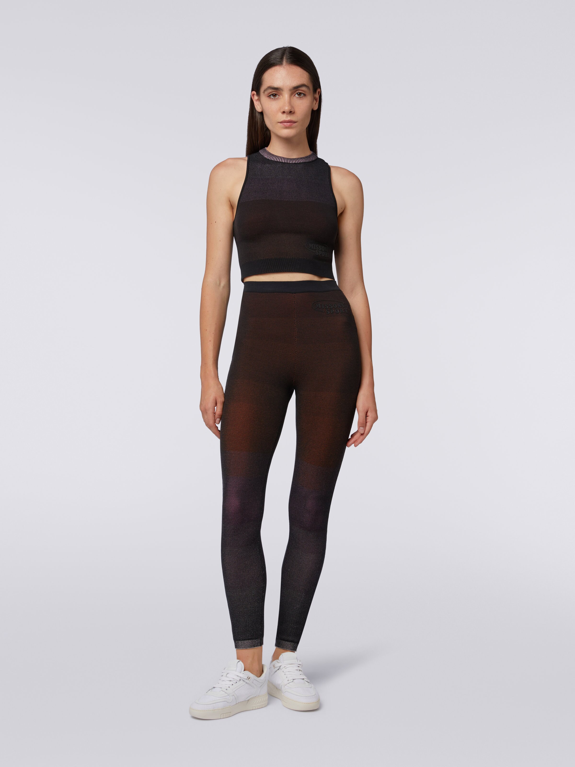 Crop top senza maniche in misto cotone, Multicolore  - 1