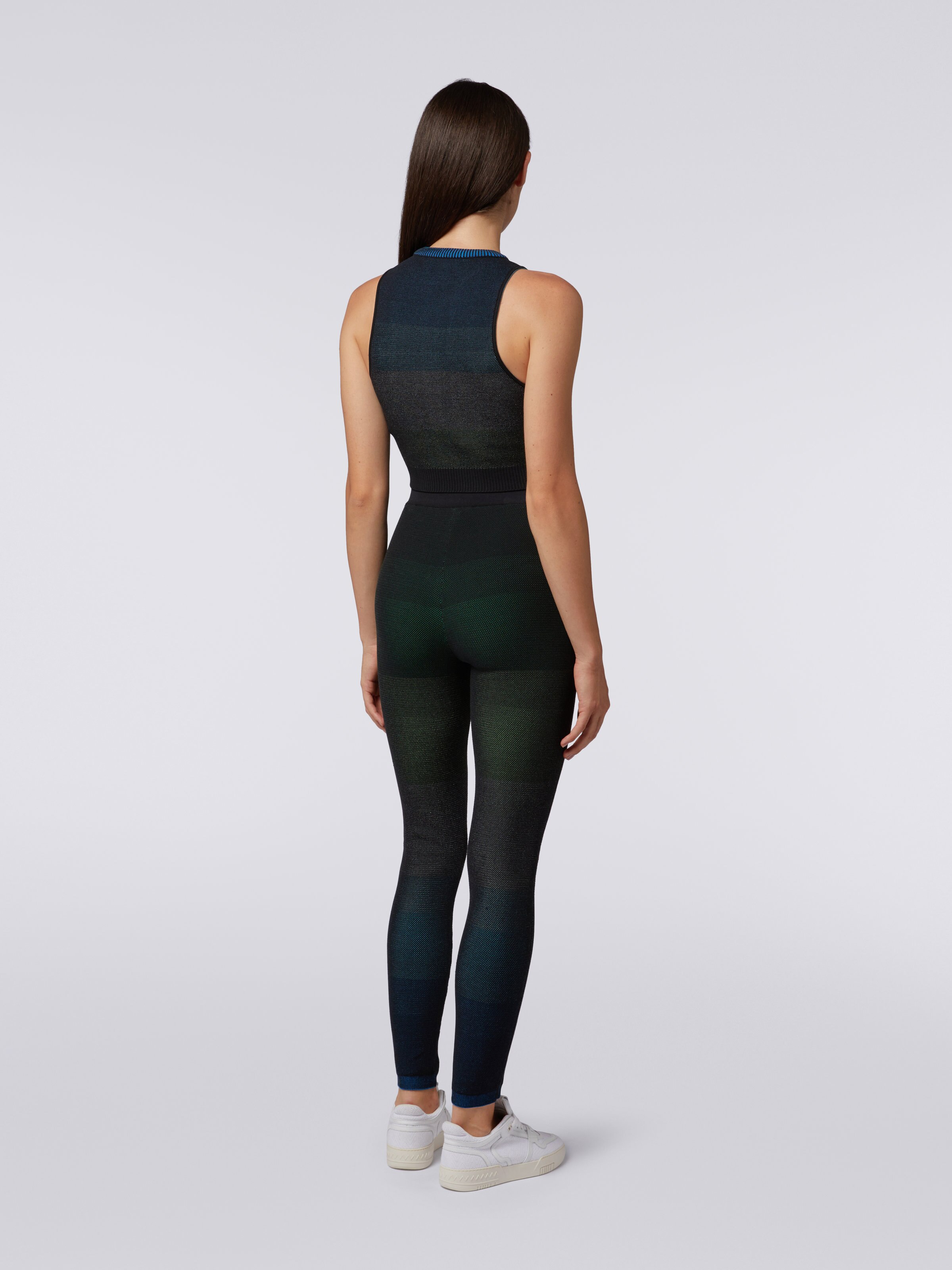 Sleeveless crop top in cotton blend, Multicoloured  - 3