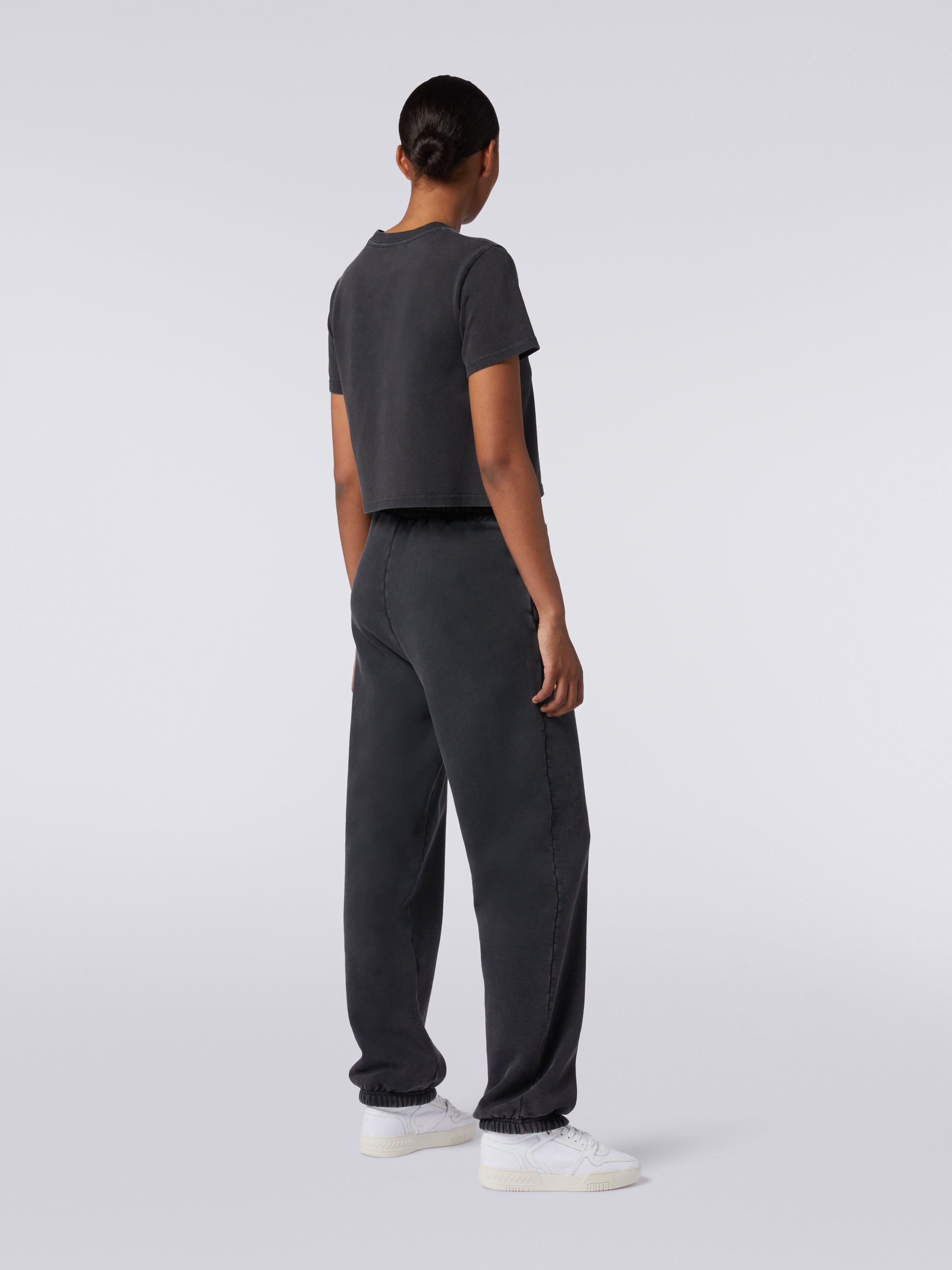 クロップドTシャツ コットンジャージー ロゴ刺繍入り, グレー - 3