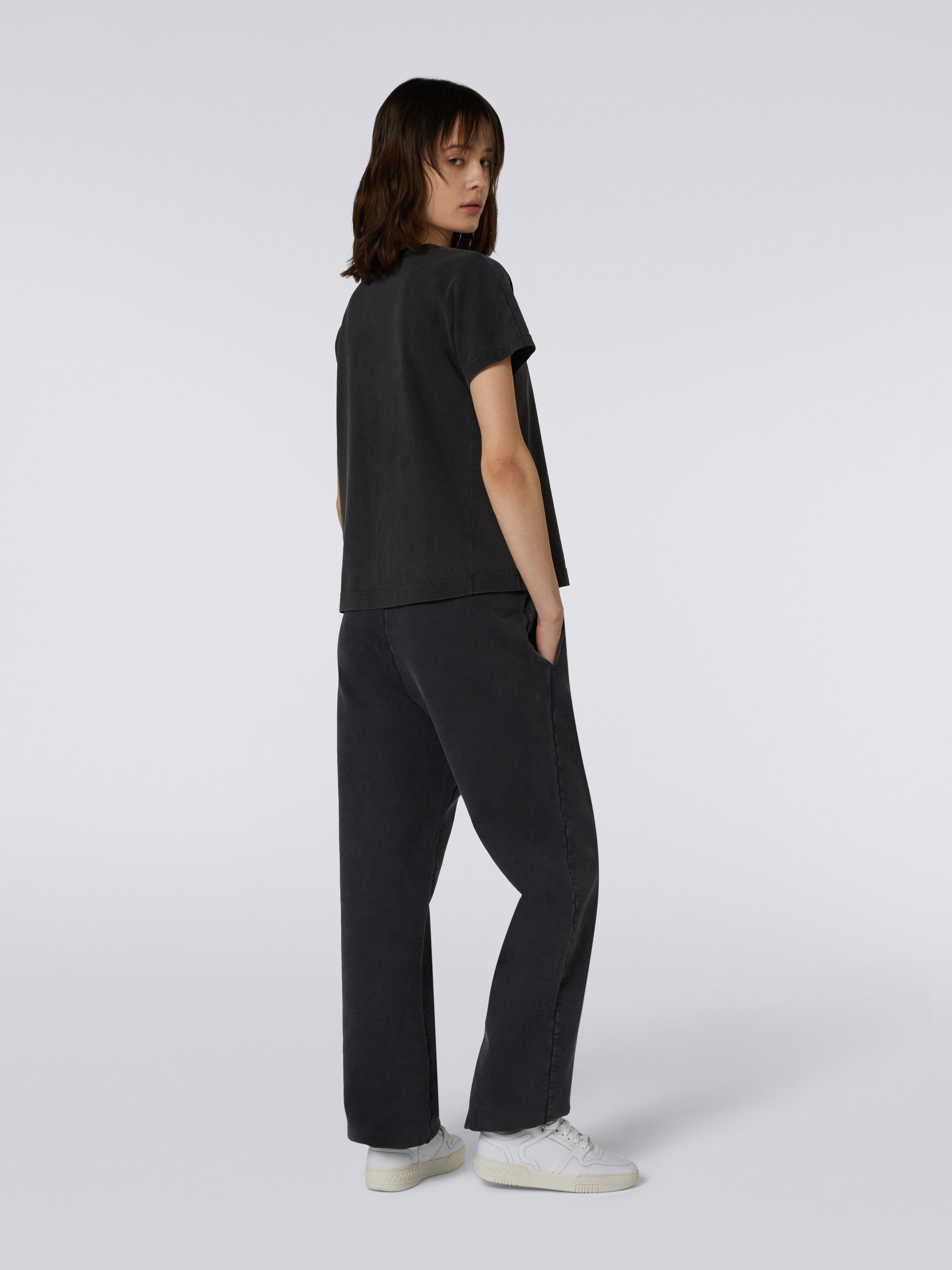 Cotton jersey T-shirt with embroidered logo, Grey - 3