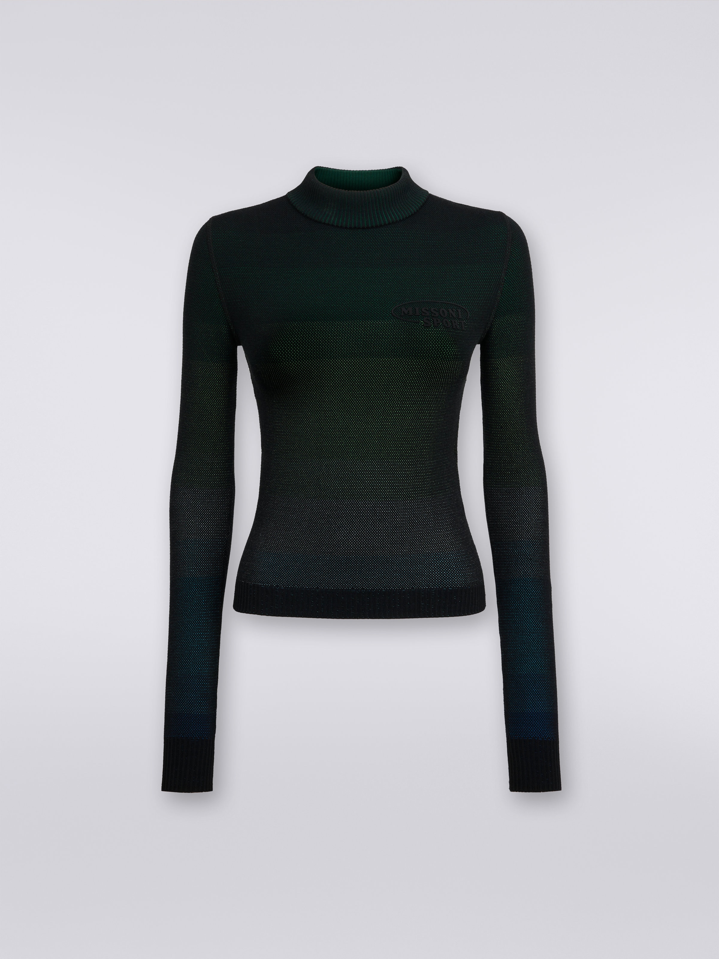 Pulli aus Baumwollmischgewebe mit hohem Kragen, Mehrfarbig  - 0