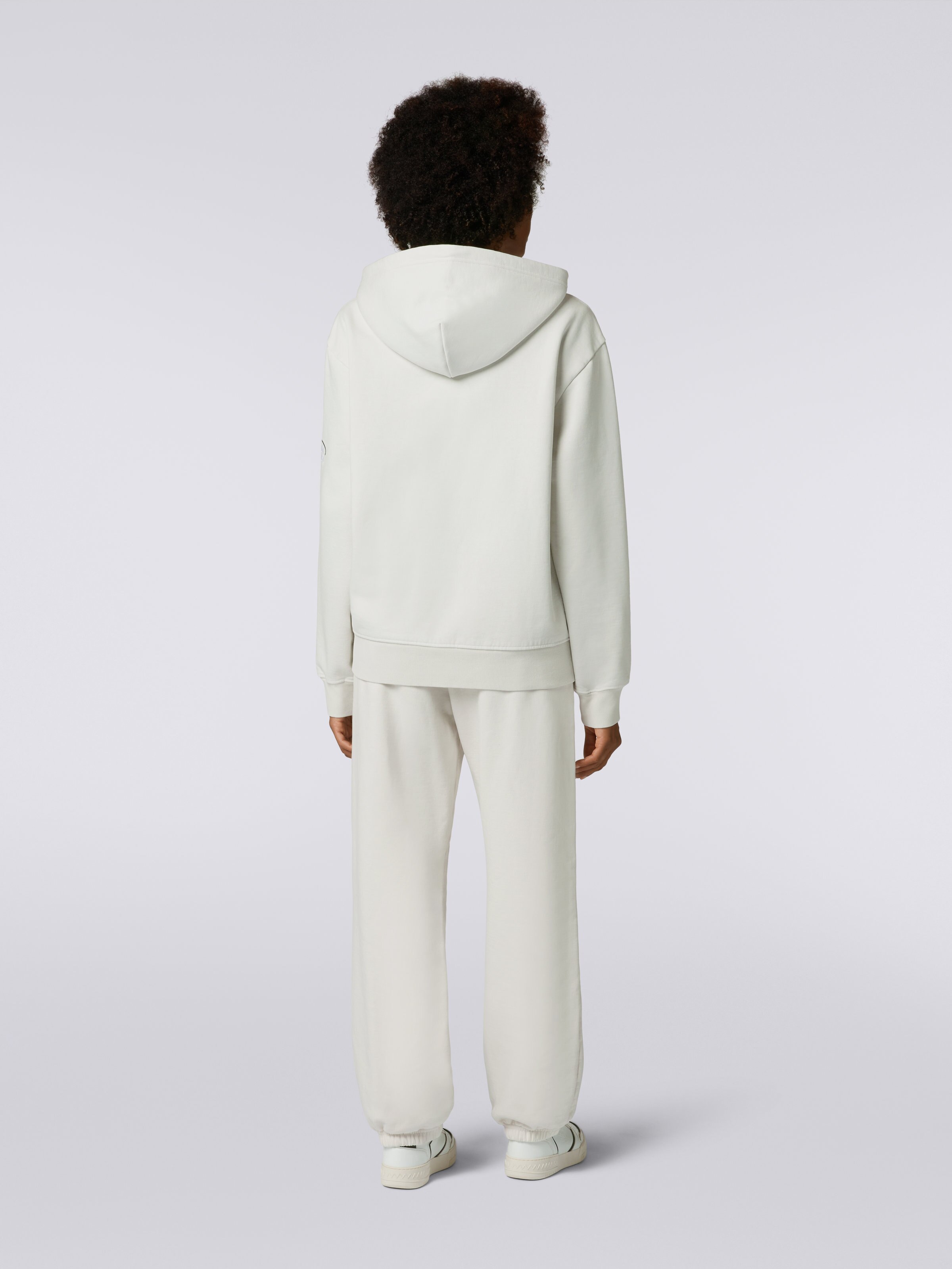Kapuzenshirt aus Baumwolle mit Strickeinsatz, Weiß  - 3