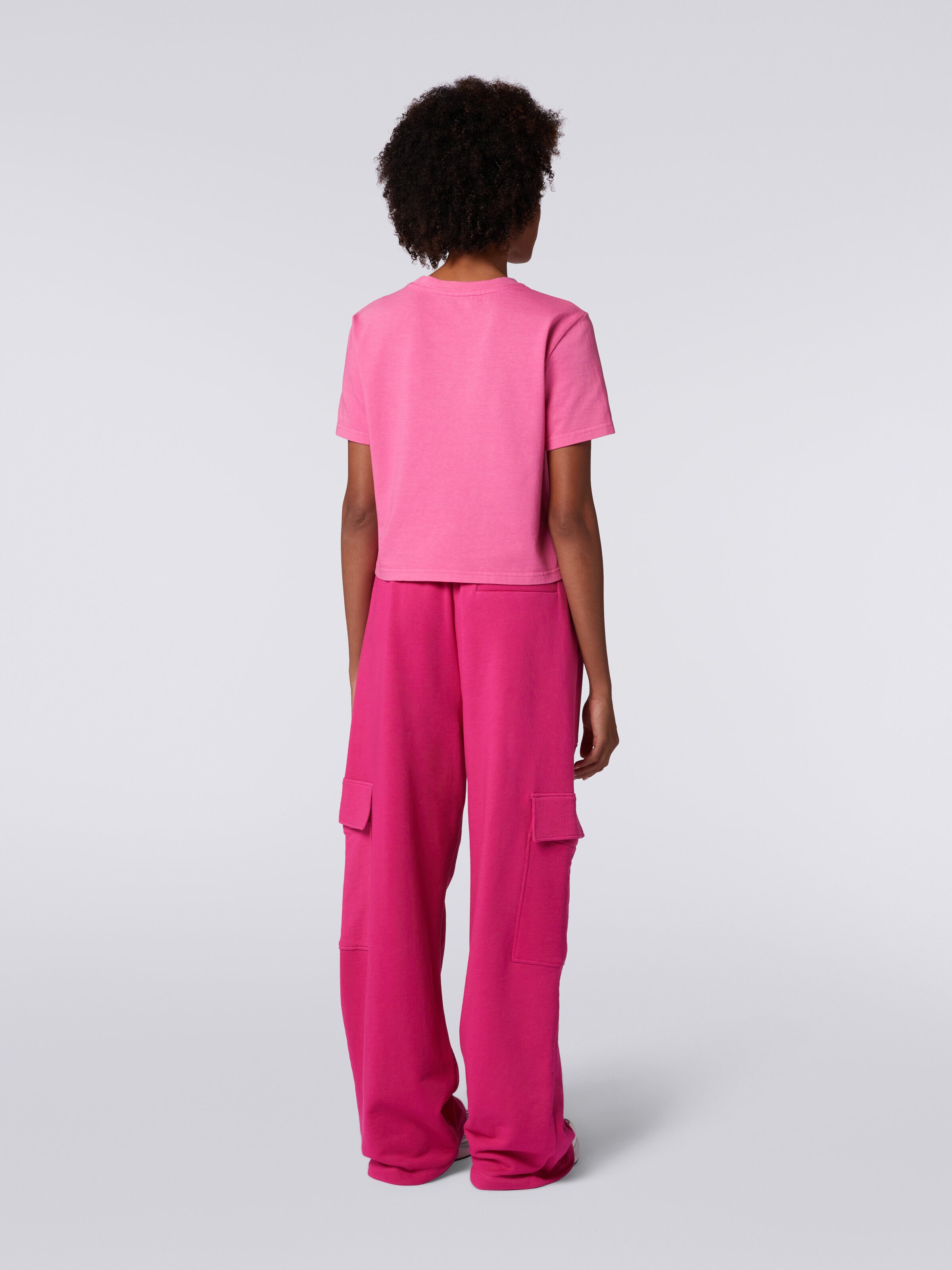 Pantalon cargo en sweat de coton, Rouge  - 3