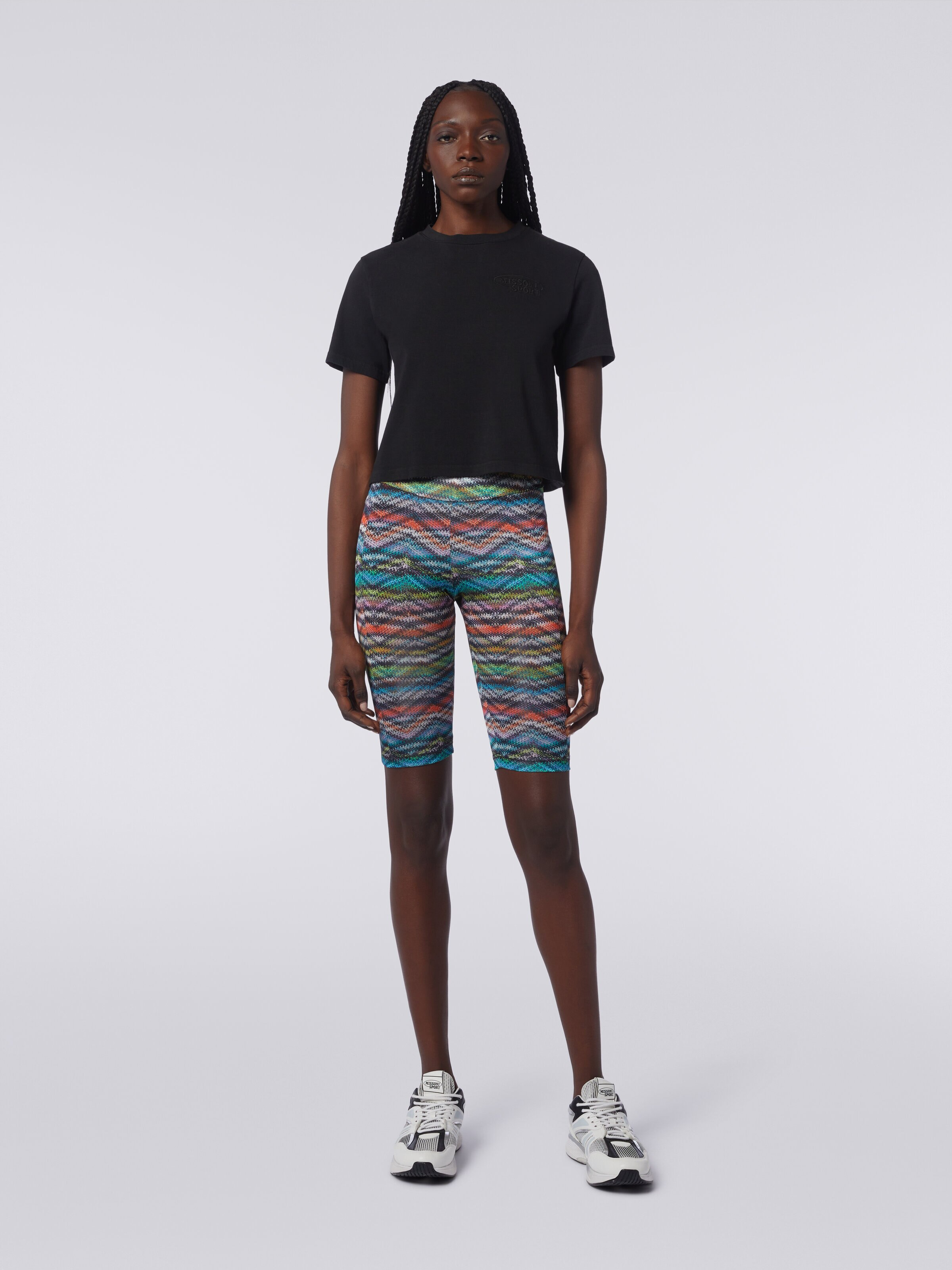 Shorts in printed stretch nylon, Multicoloured  - 1