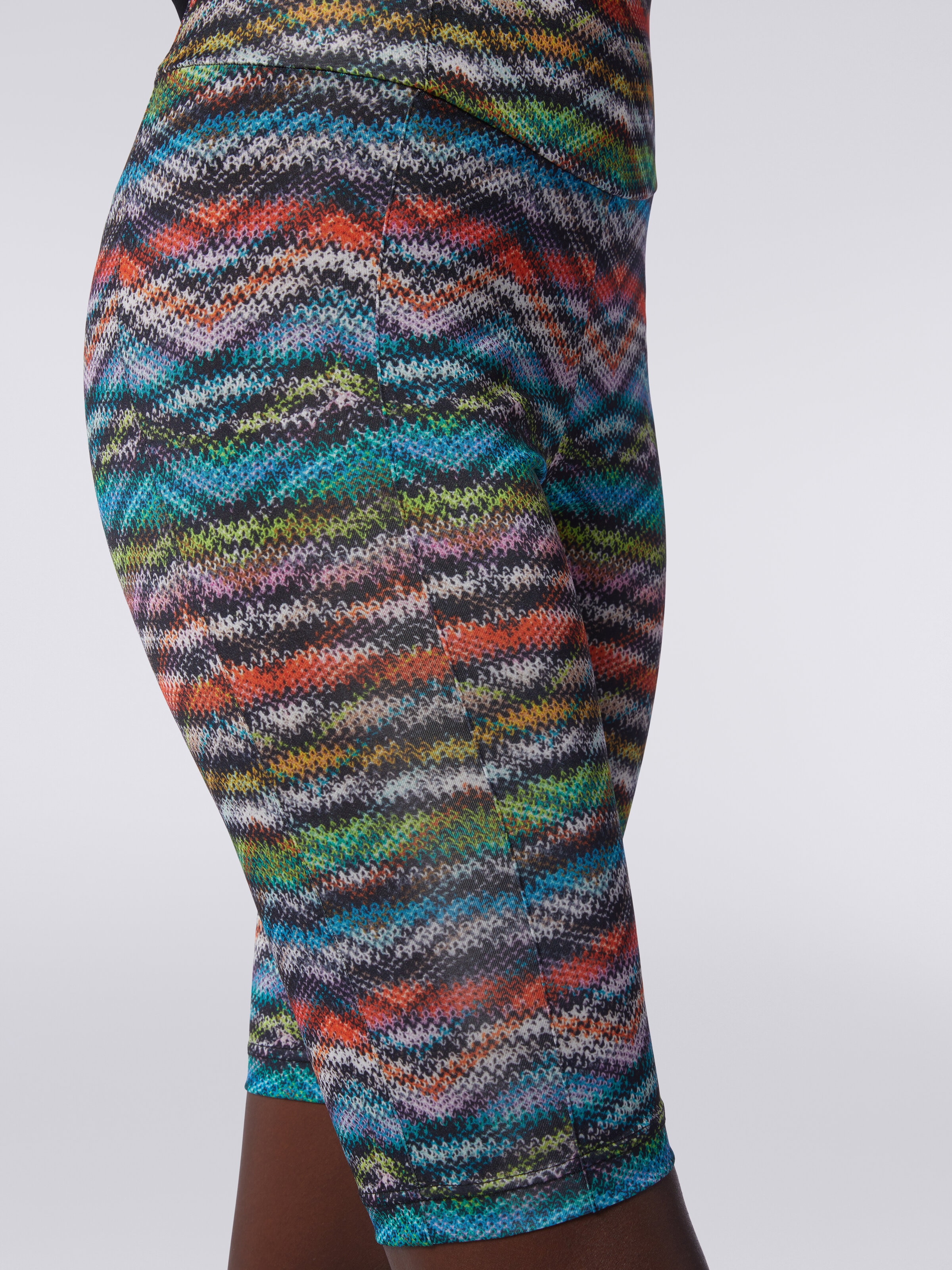 Pantalones cortos de nailon elástico estampado, Multicolor  - 4