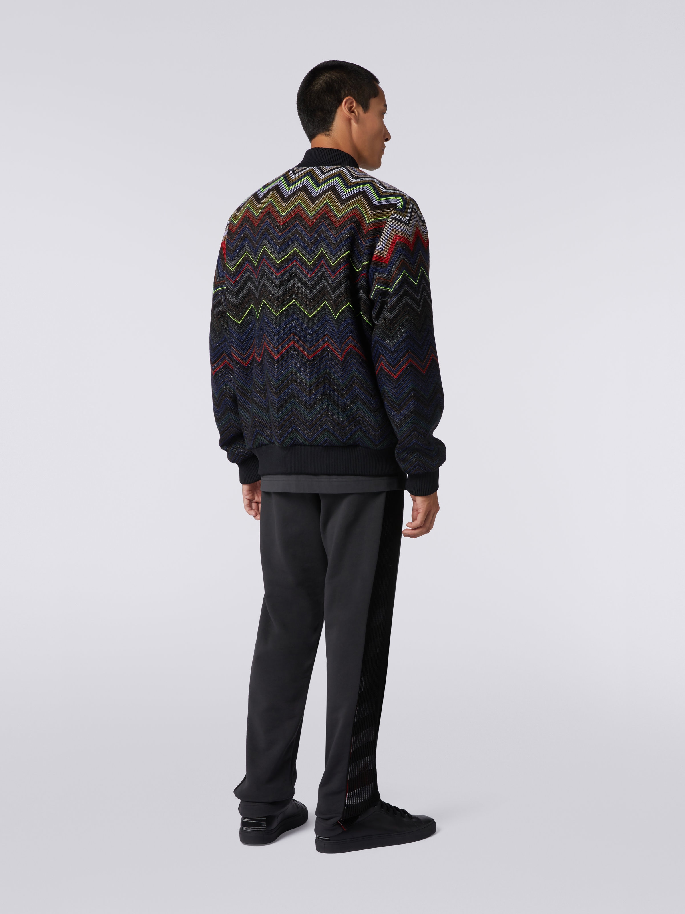 Wool and cotton blend chevron bomber jacket in collaboration with Mike Maignan, Multicoloured - 3